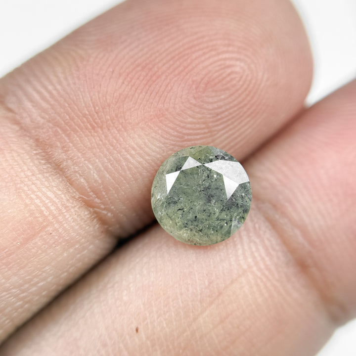 1.81 Ct Round Rose Cut Yellow Natural Salt and Pepper Diamond