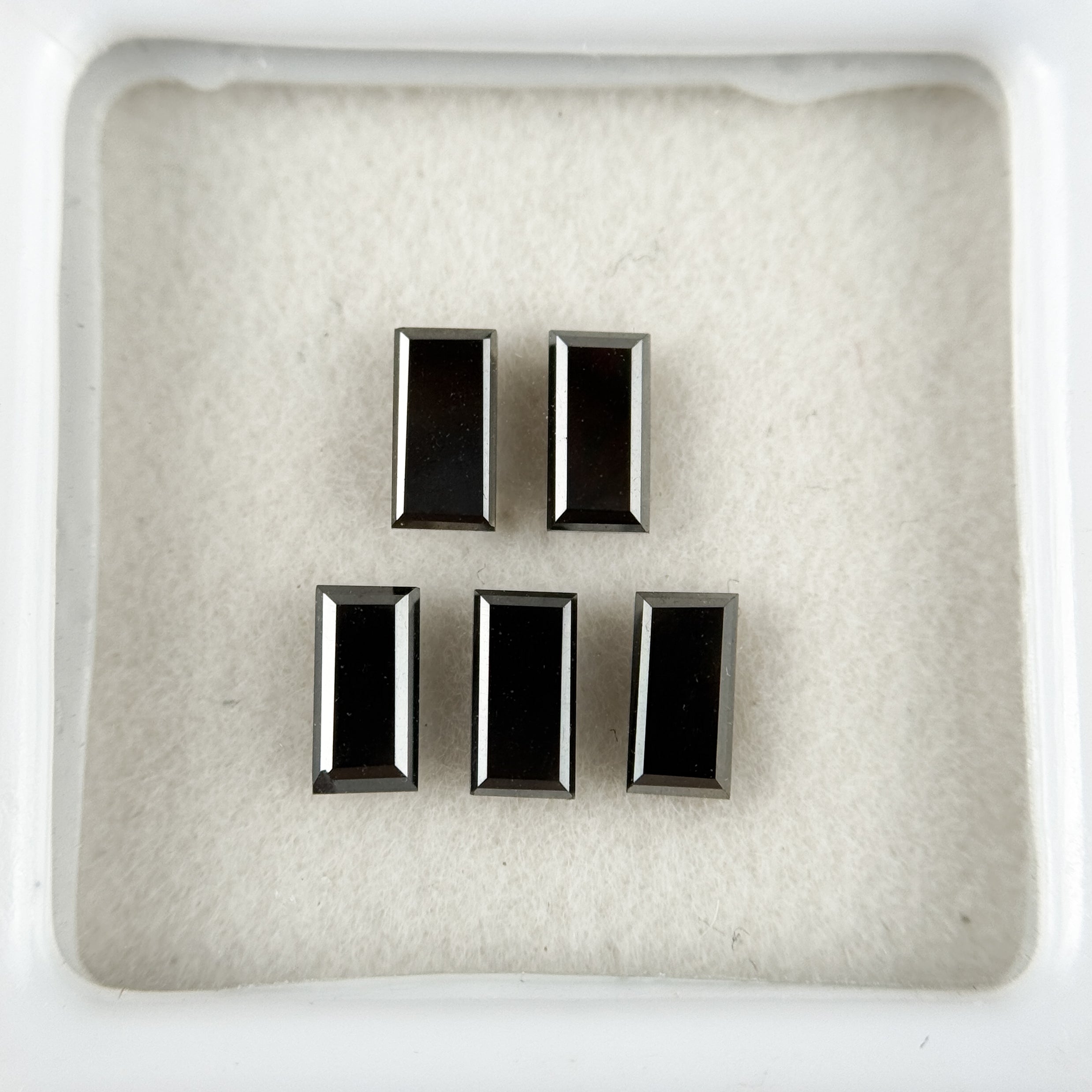 5 MM Ct Baguette Rose Cut Black Natural Fancy Diamond
