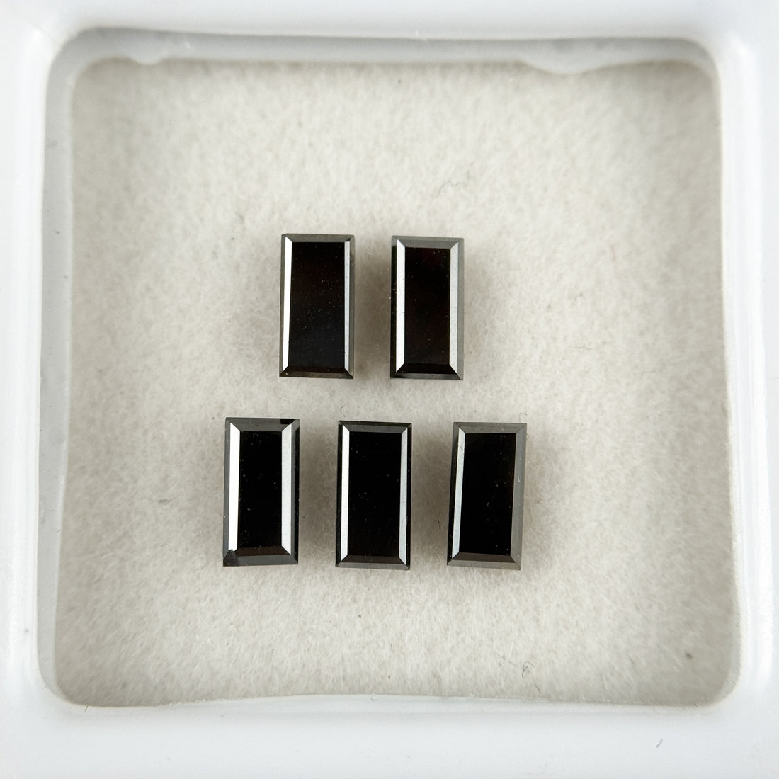 5 MM Ct Baguette Rose Cut Black Natural Fancy Diamond