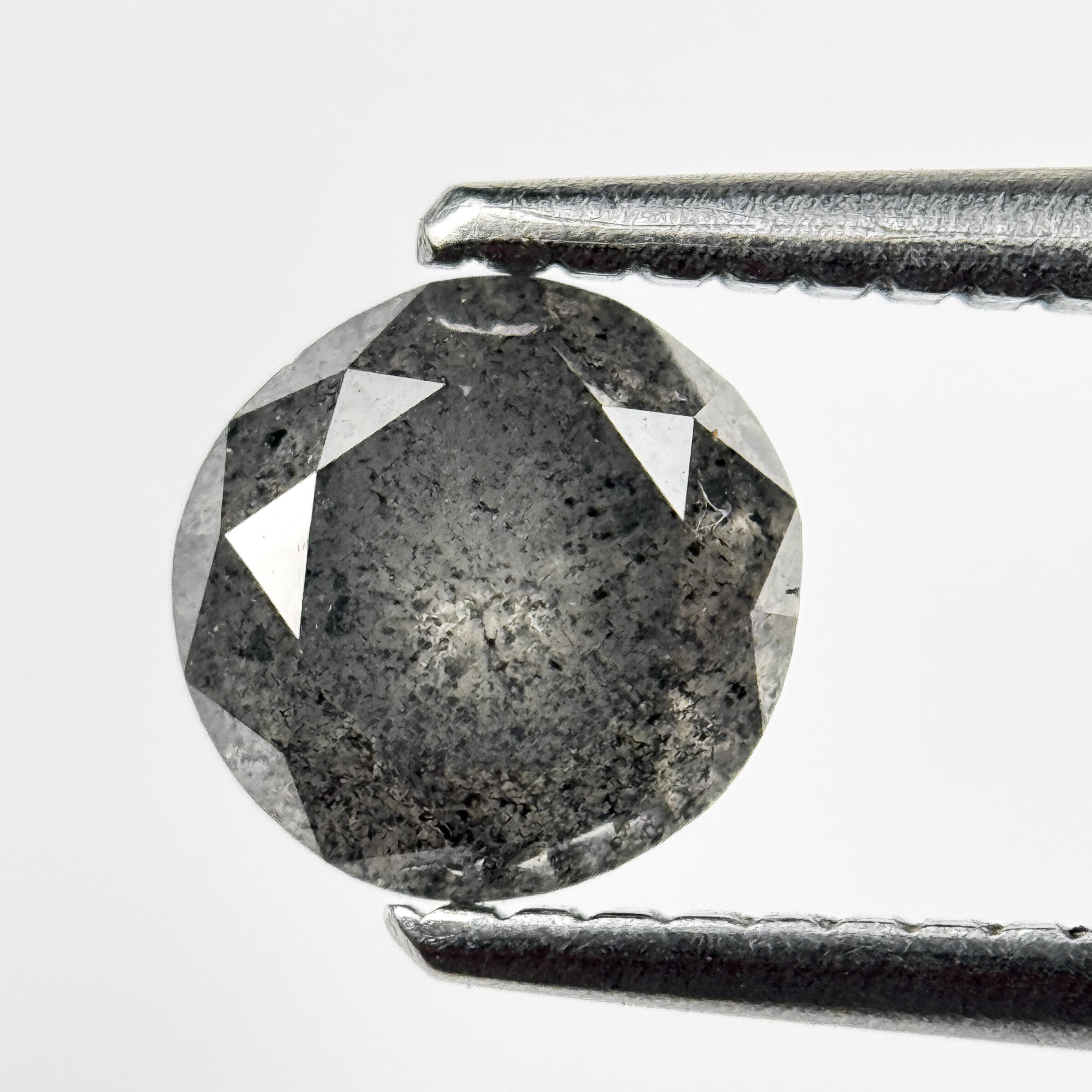 1.05 Ct Round Brilliant Cut Grey Natural Salt and Pepper Diamond