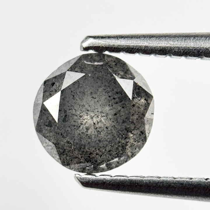 1.05 Ct Round Brilliant Cut Grey Natural Salt and Pepper Diamond