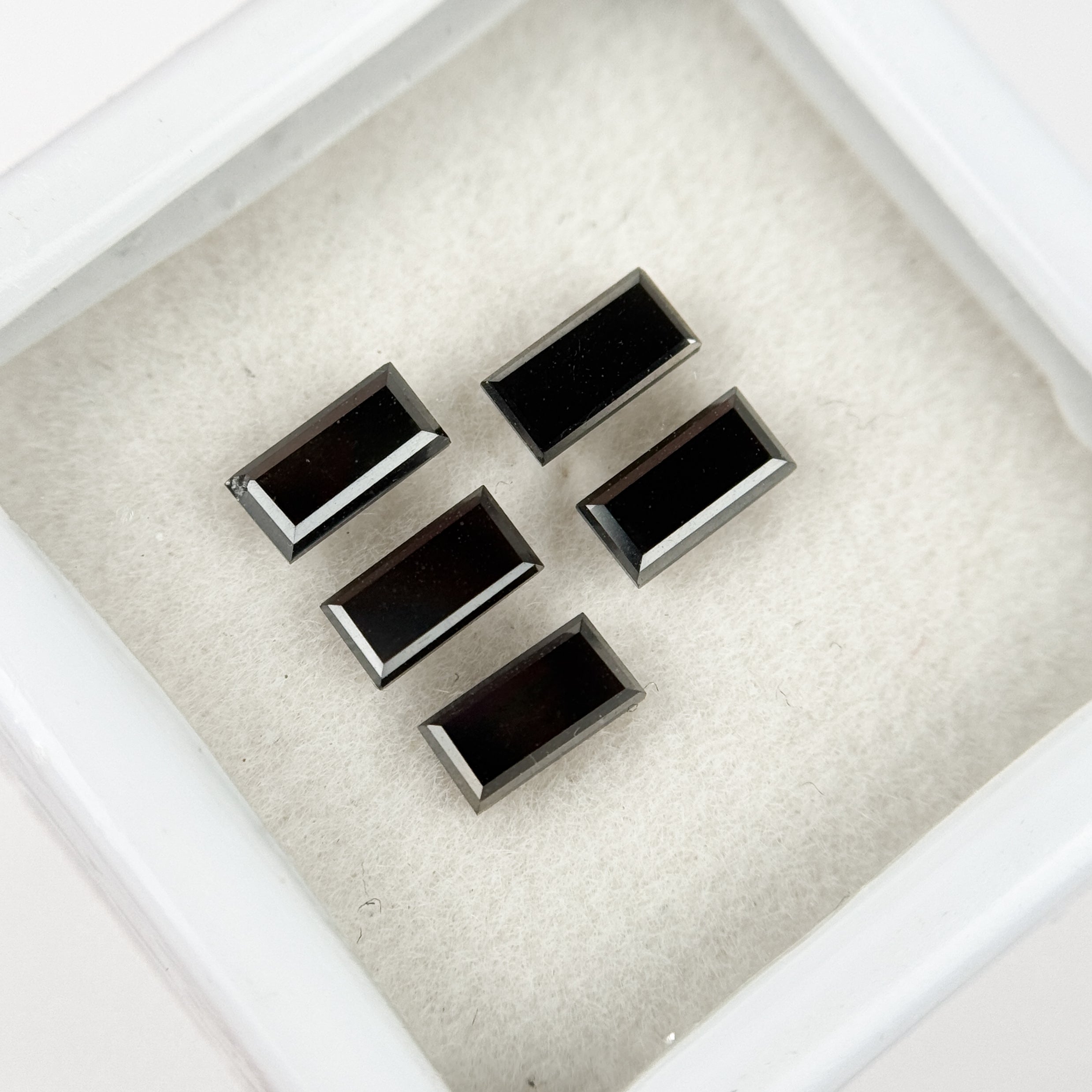 5 MM Ct Baguette Rose Cut Black Natural Fancy Diamond
