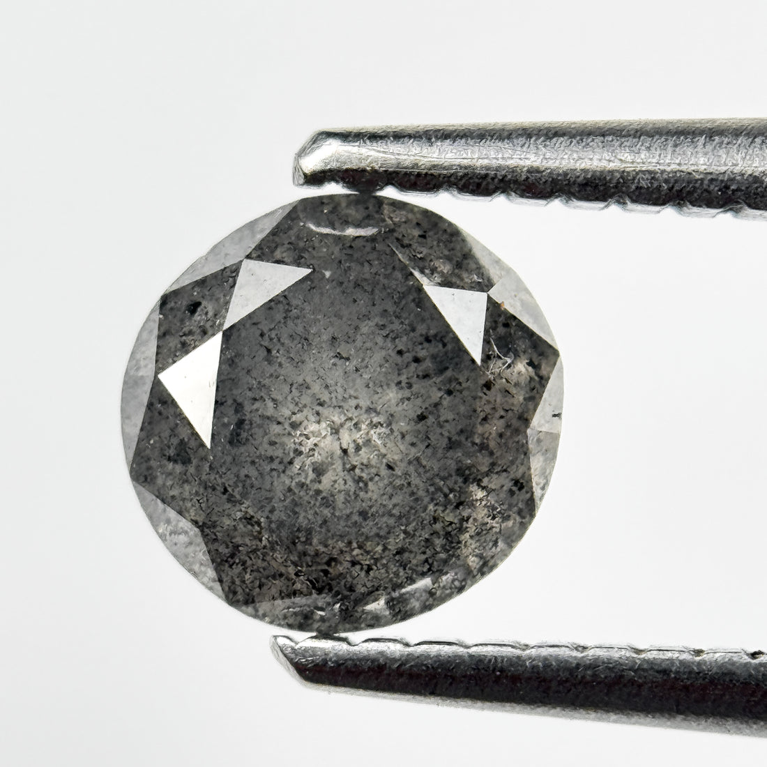 1.77 Ct Round Brilliant Cut Grey Natural Salt and Pepper Diamond
