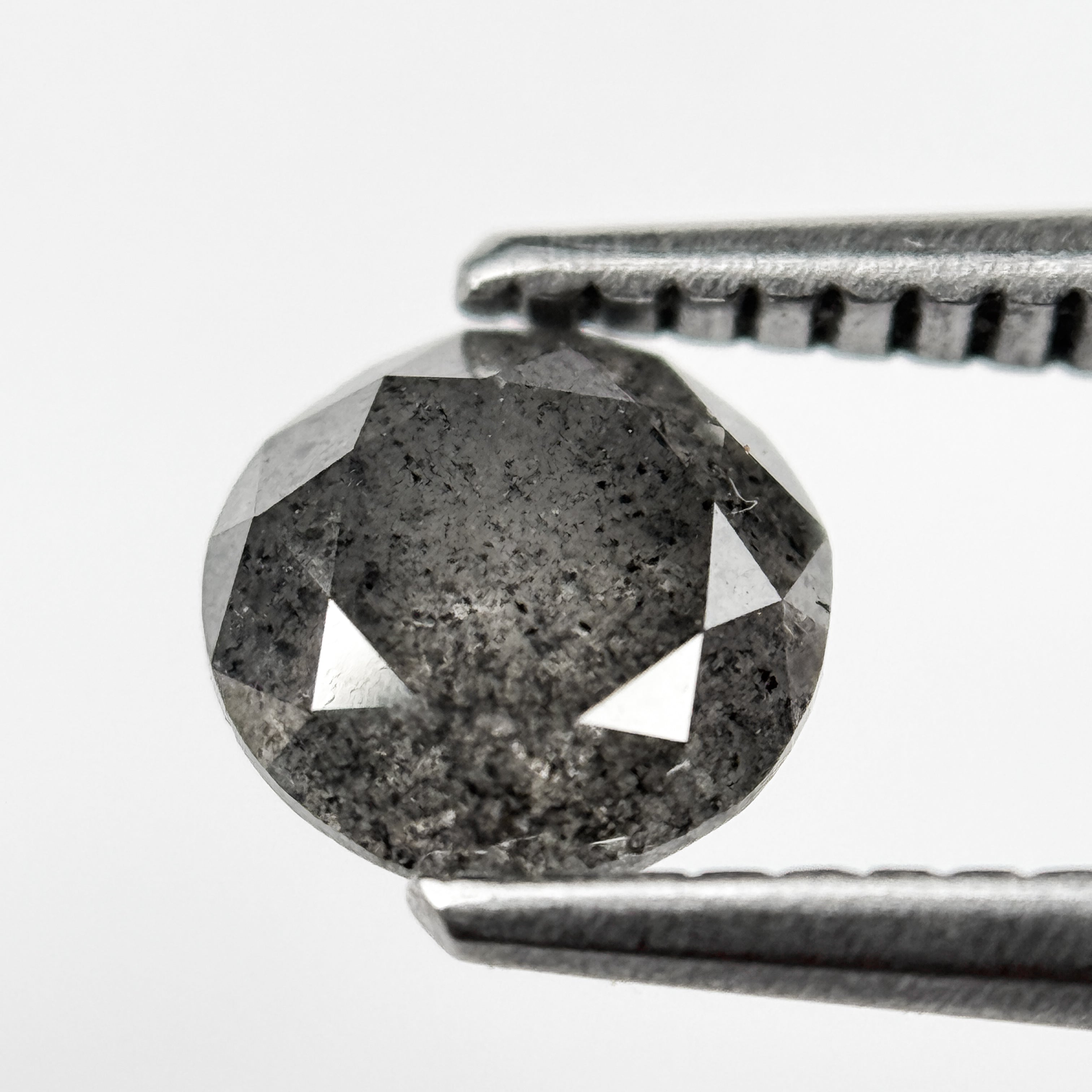 1.05 Ct Round Brilliant Cut Grey Natural Salt and Pepper Diamond
