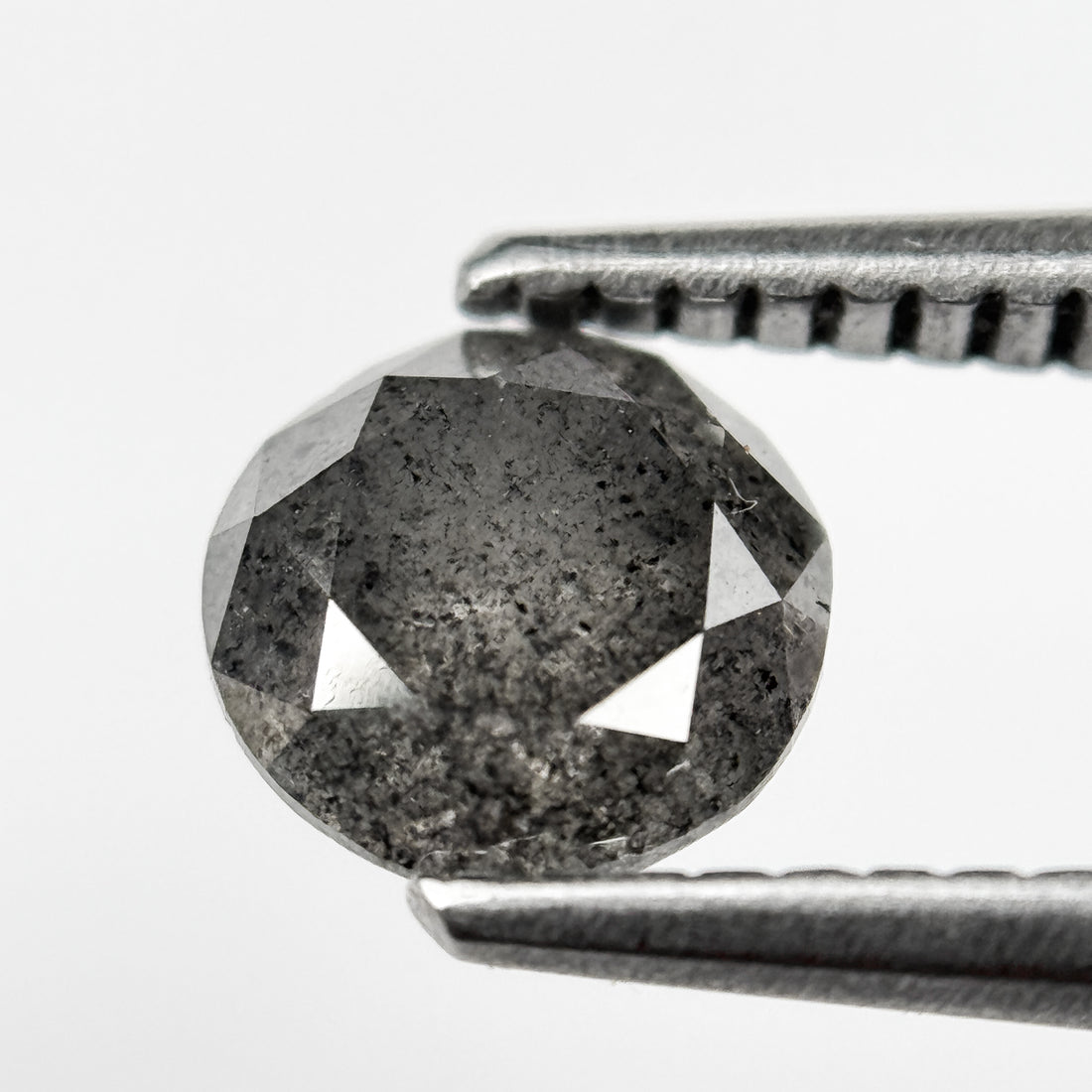 1.05 Ct Round Brilliant Cut Grey Natural Salt and Pepper Diamond