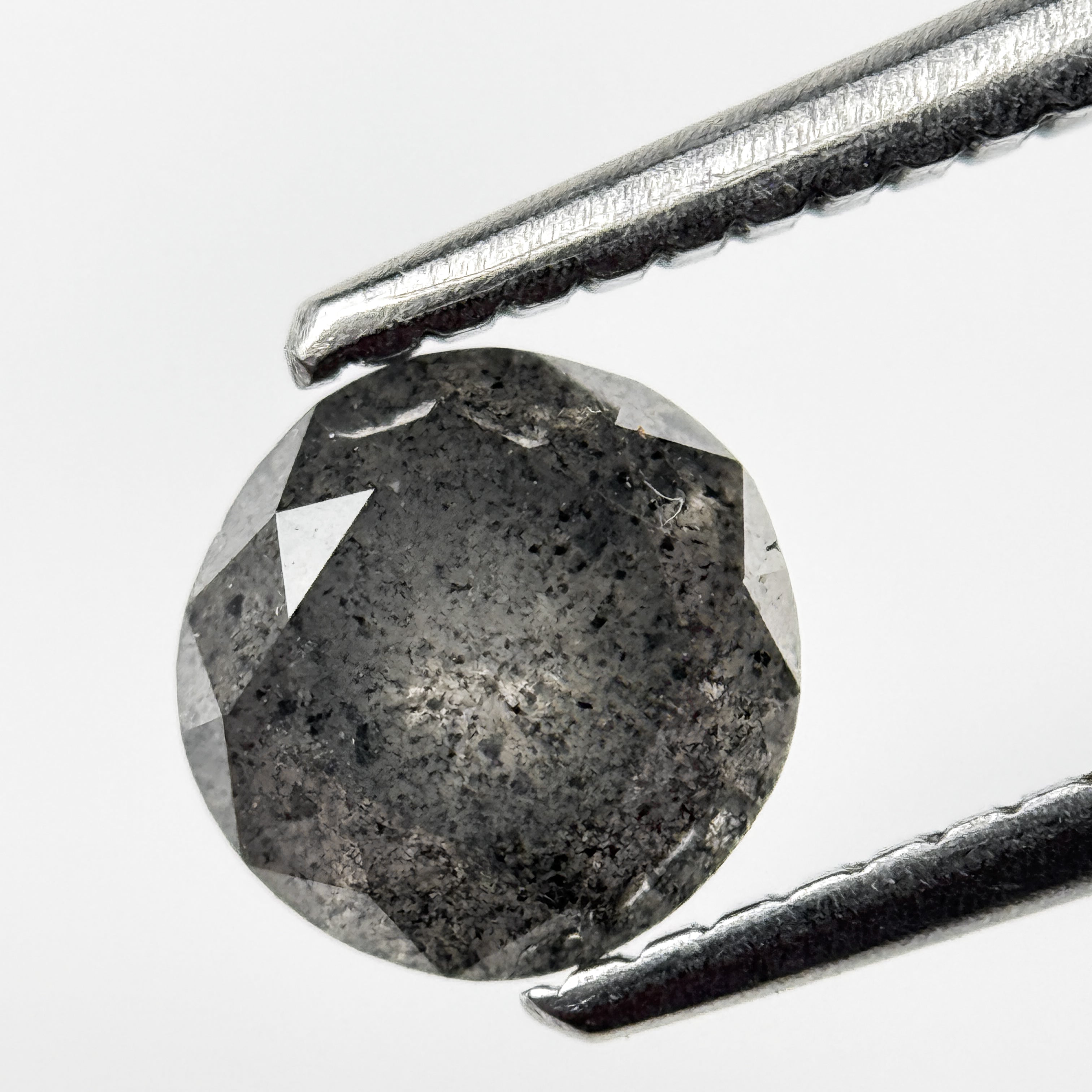 1.05 Ct Round Brilliant Cut Grey Natural Salt and Pepper Diamond