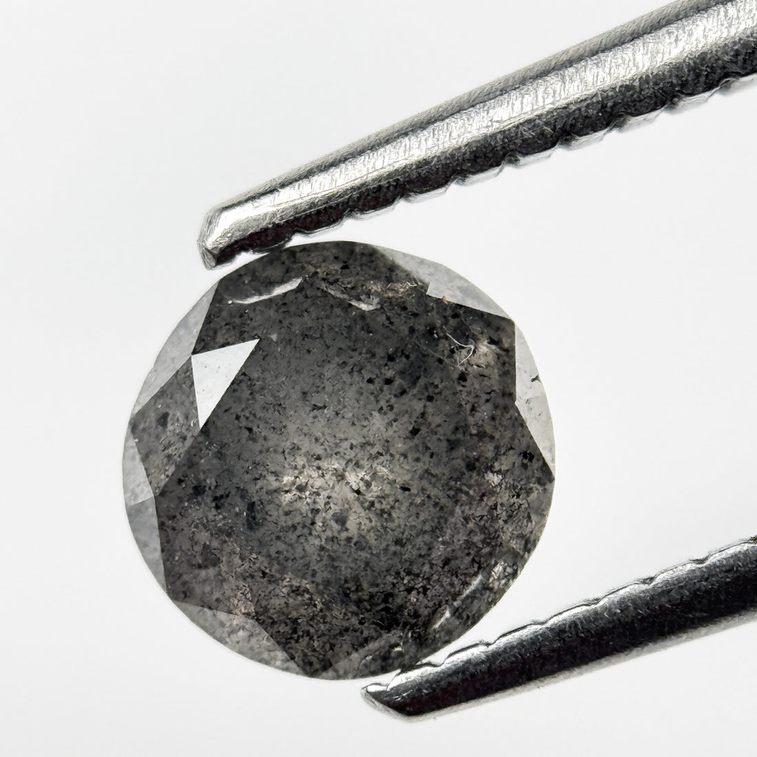 1.05 Ct Round Brilliant Cut Grey Natural Salt and Pepper Diamond