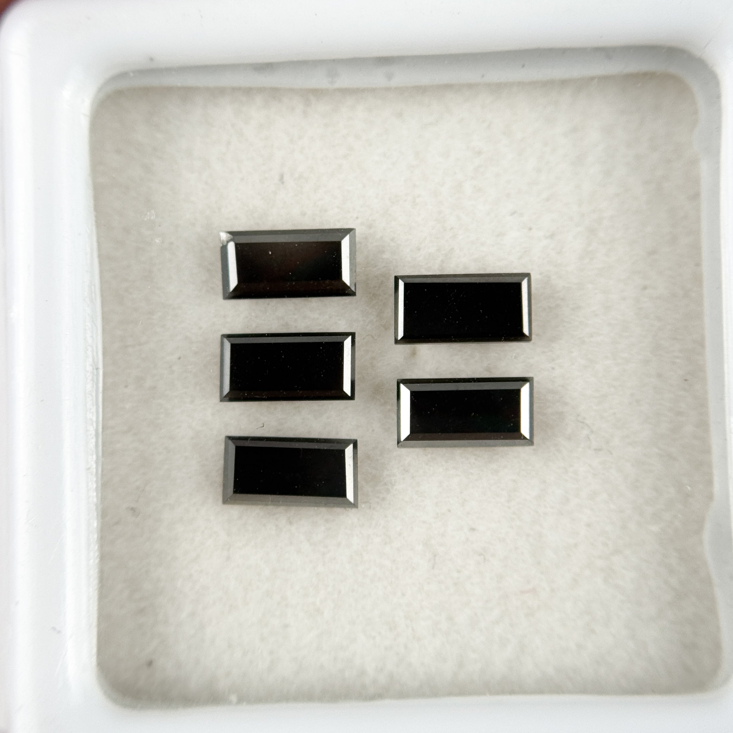 5 MM Ct Baguette Rose Cut Black Natural Fancy Diamond