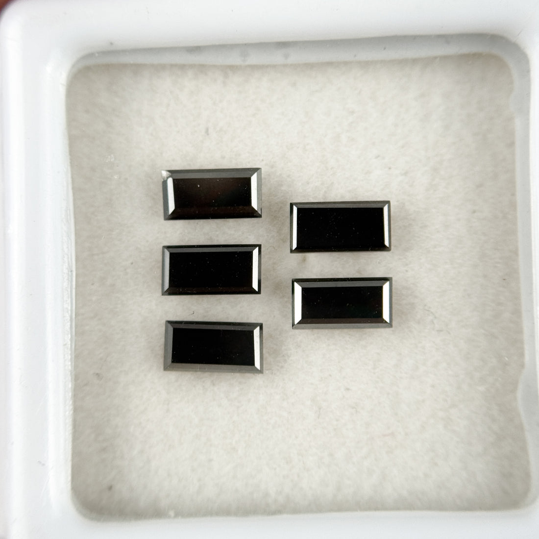5 MM Ct Baguette Rose Cut Black Natural Fancy Diamond