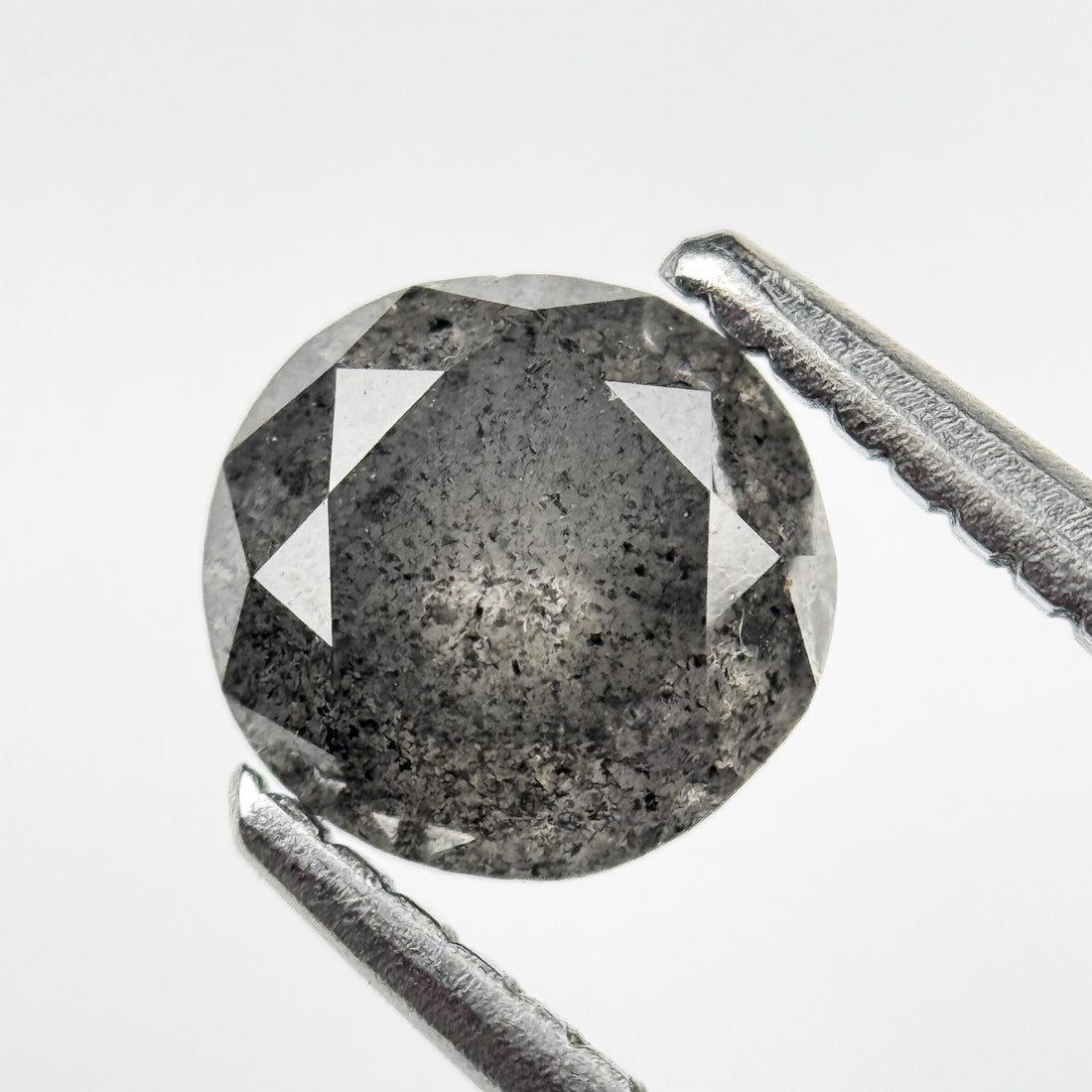 1.05 Ct Round Brilliant Cut Grey Natural Salt and Pepper Diamond