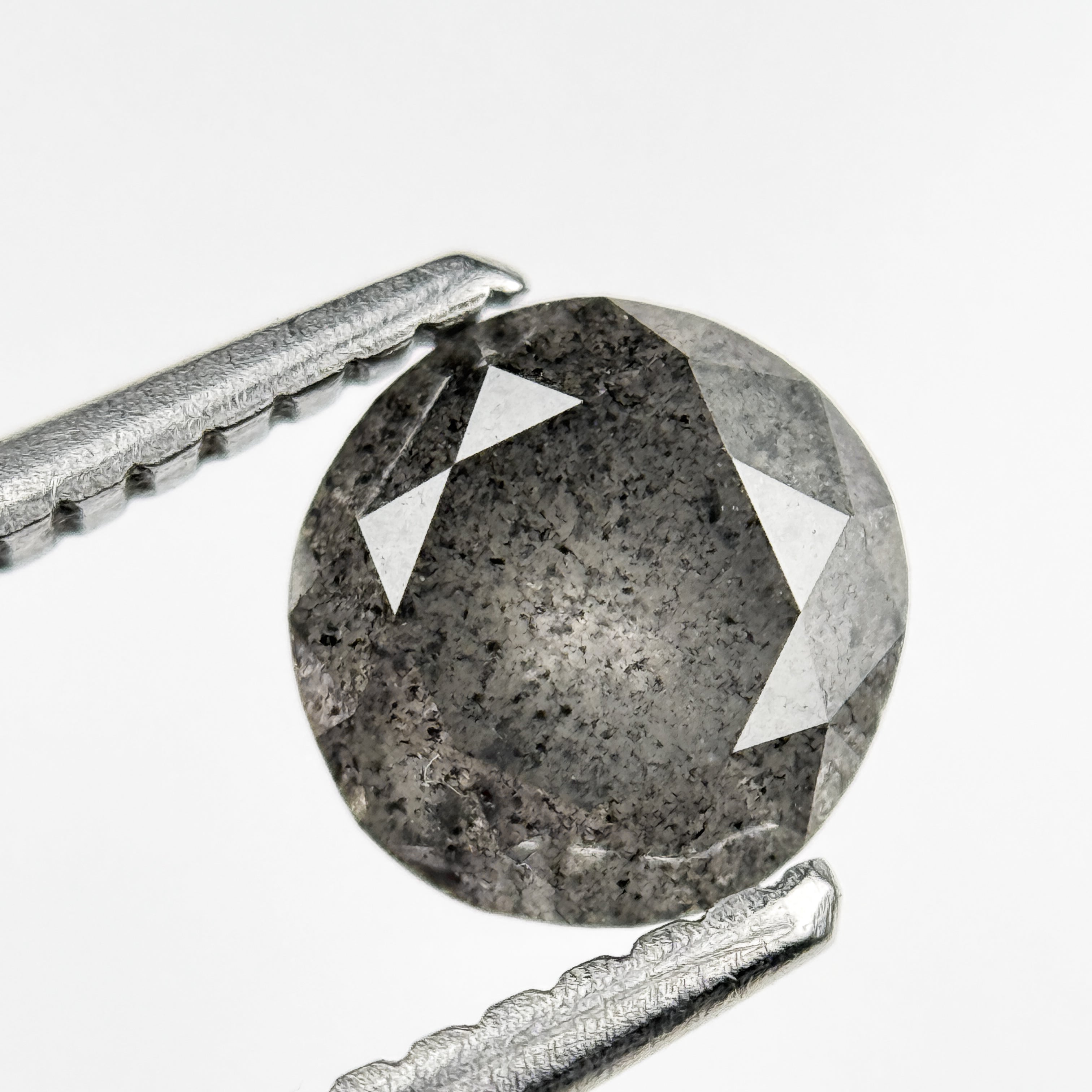 1.05 Ct Round Brilliant Cut Grey Natural Salt and Pepper Diamond