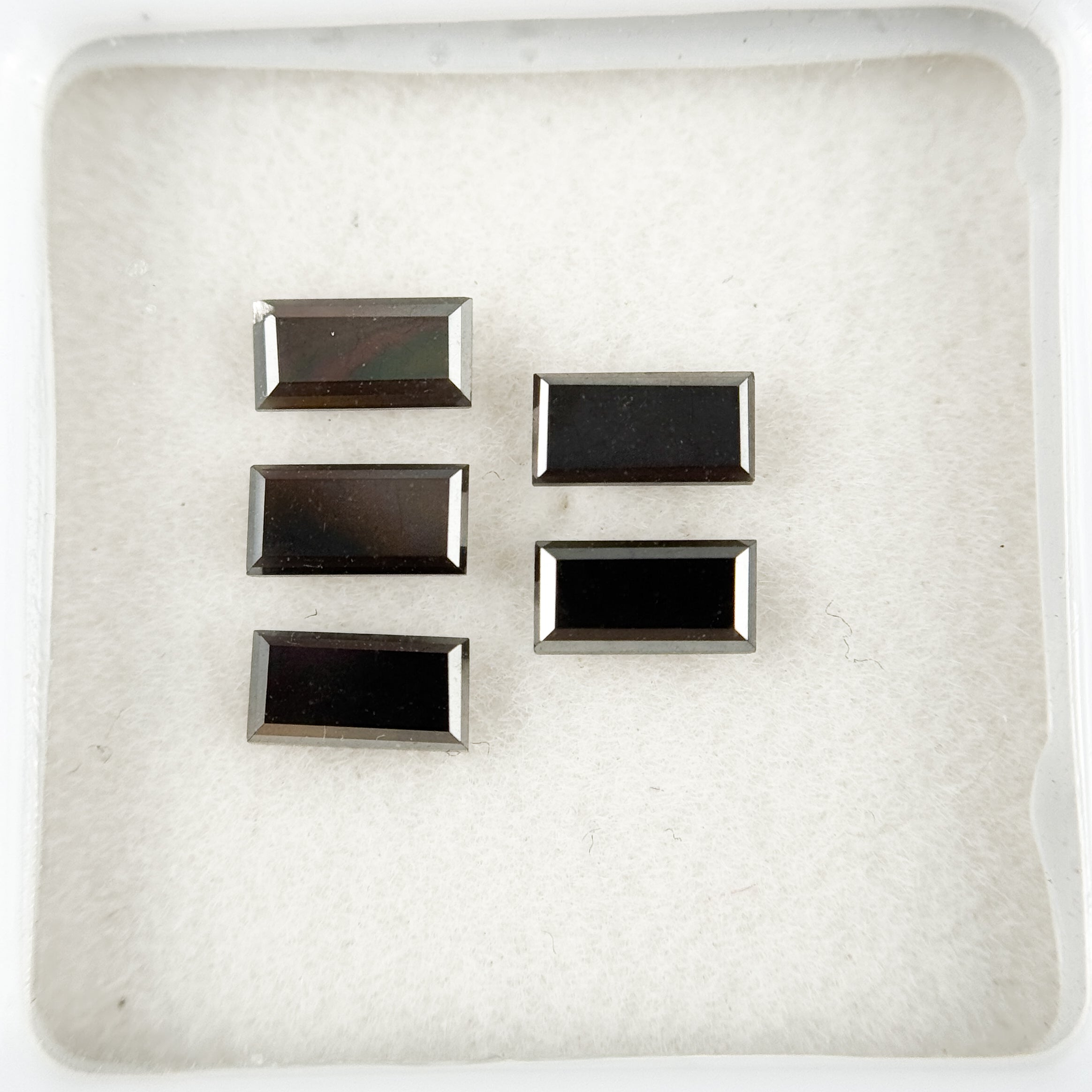 6 X 3 MM Baguette Rose Cut Black Natural Fancy Diamond