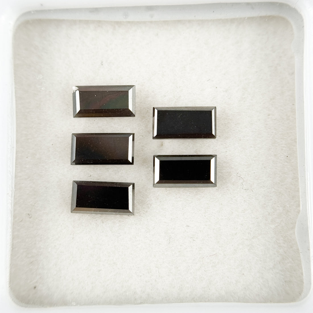 6 X 3 MM Baguette Rose Cut Black Natural Fancy Diamond