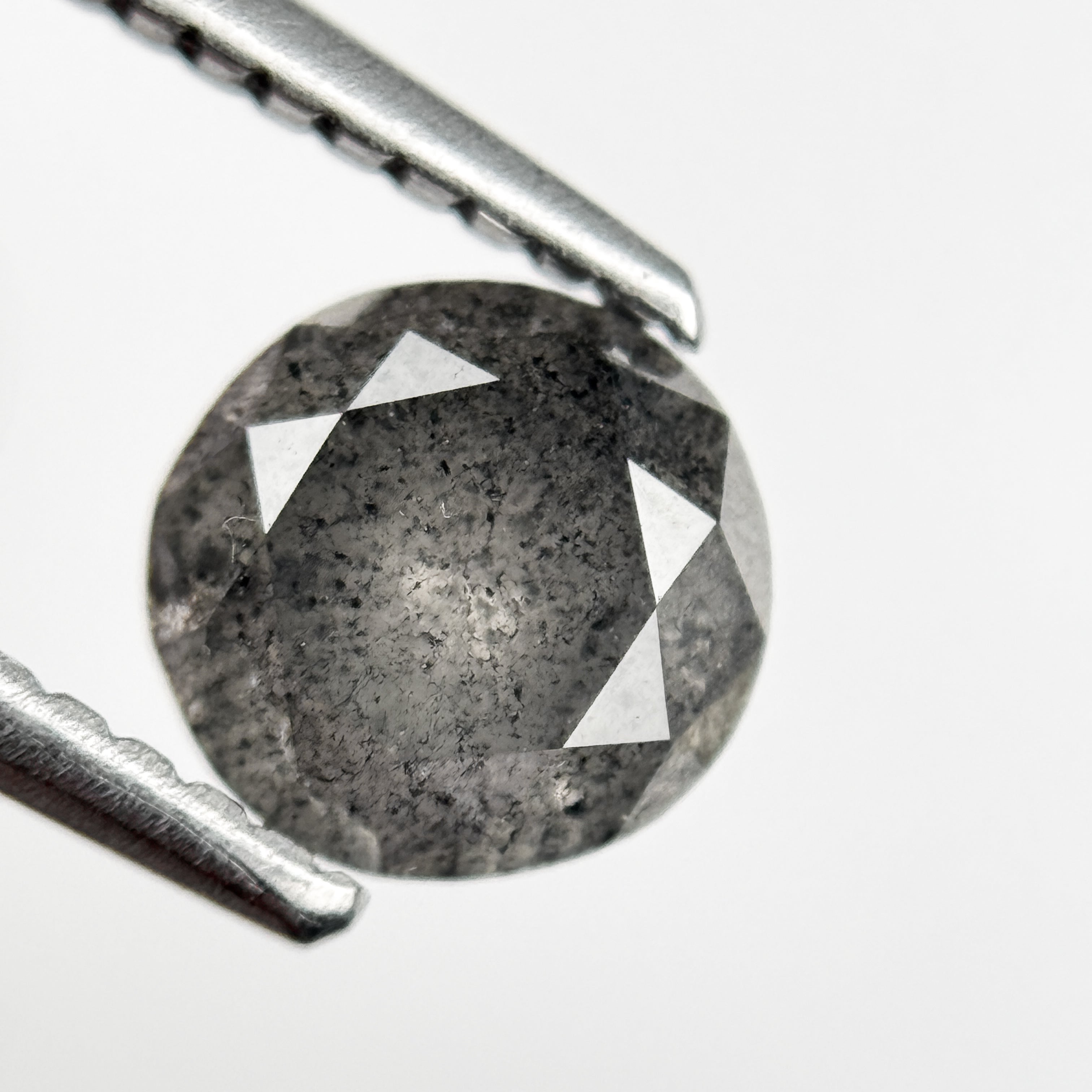 1.05 Ct Round Brilliant Cut Grey Natural Salt and Pepper Diamond