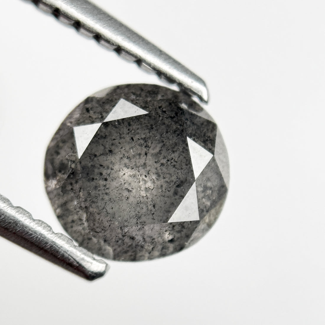 1.05 Ct Round Brilliant Cut Grey Natural Salt and Pepper Diamond