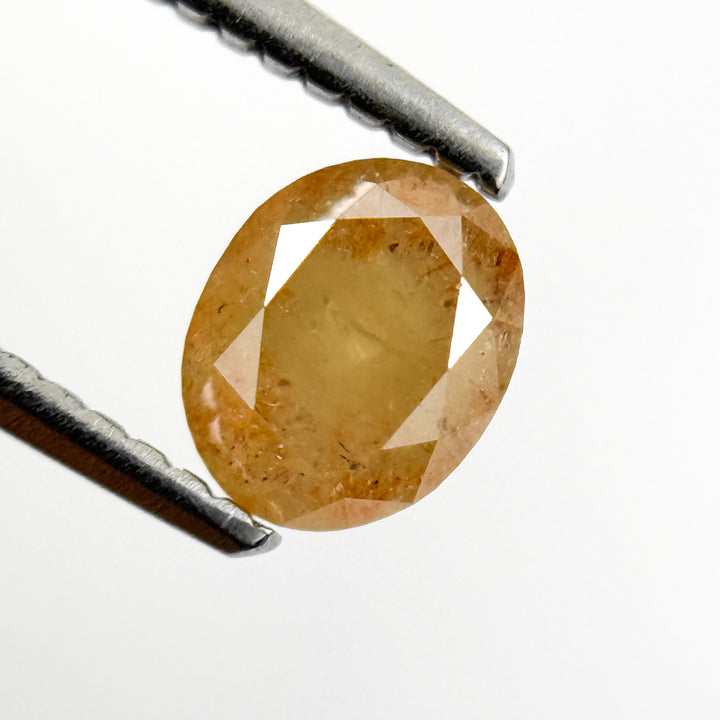 0.99 Ct Oval Rose Cut Yellow Natural Salt and Pepper Diamond