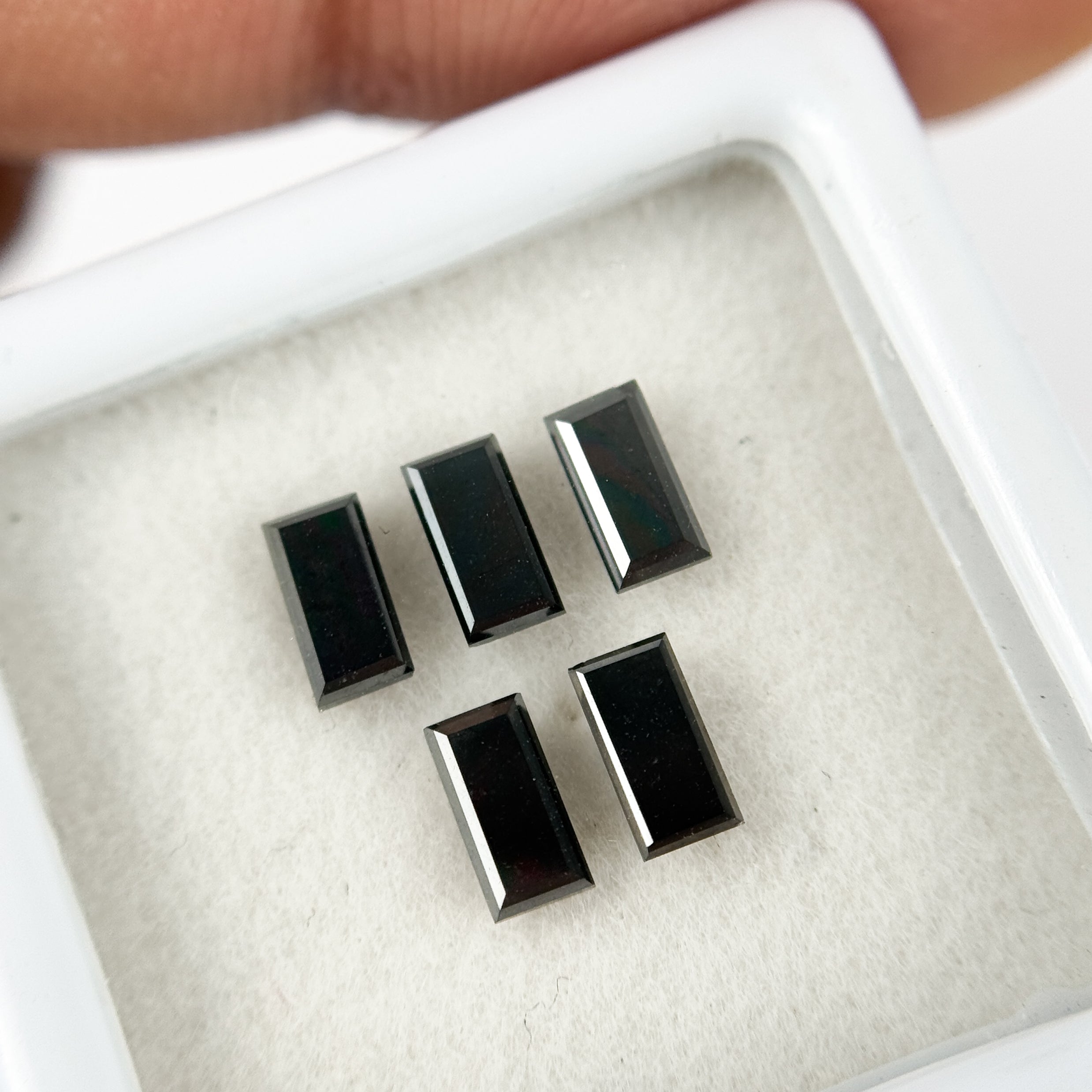 5 MM Ct Baguette Rose Cut Black Natural Fancy Diamond