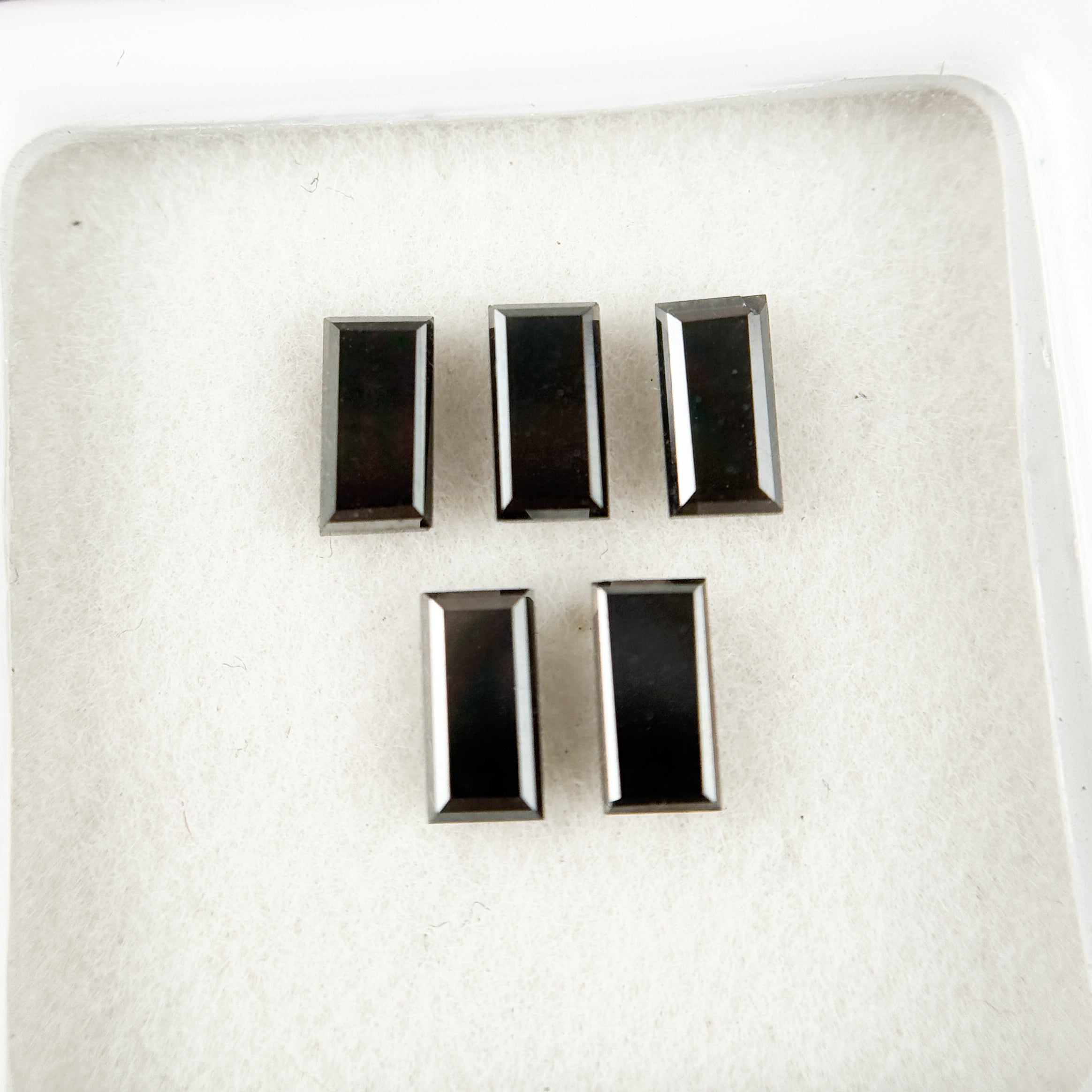 6 X 3 MM Baguette Rose Cut Black Natural Fancy Diamond