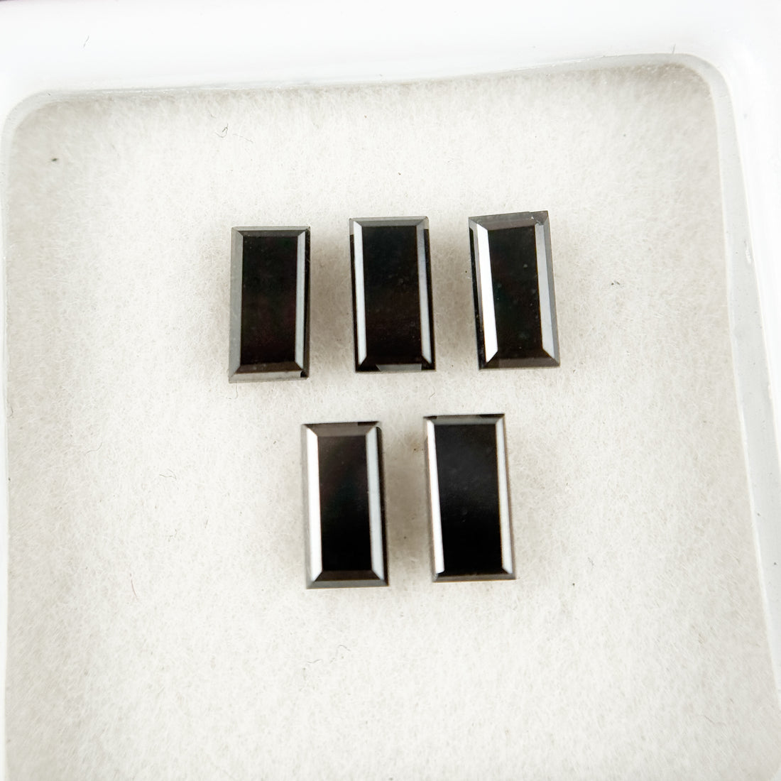 6 X 3 MM Baguette Rose Cut Black Natural Fancy Diamond