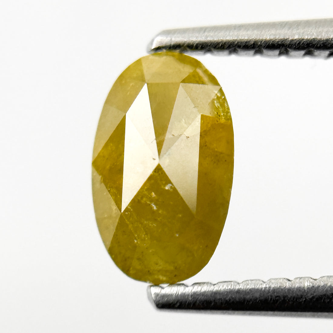 0.87 Ct Oval Rose Cut Yellow Natural Salt and Pepper Diamond
