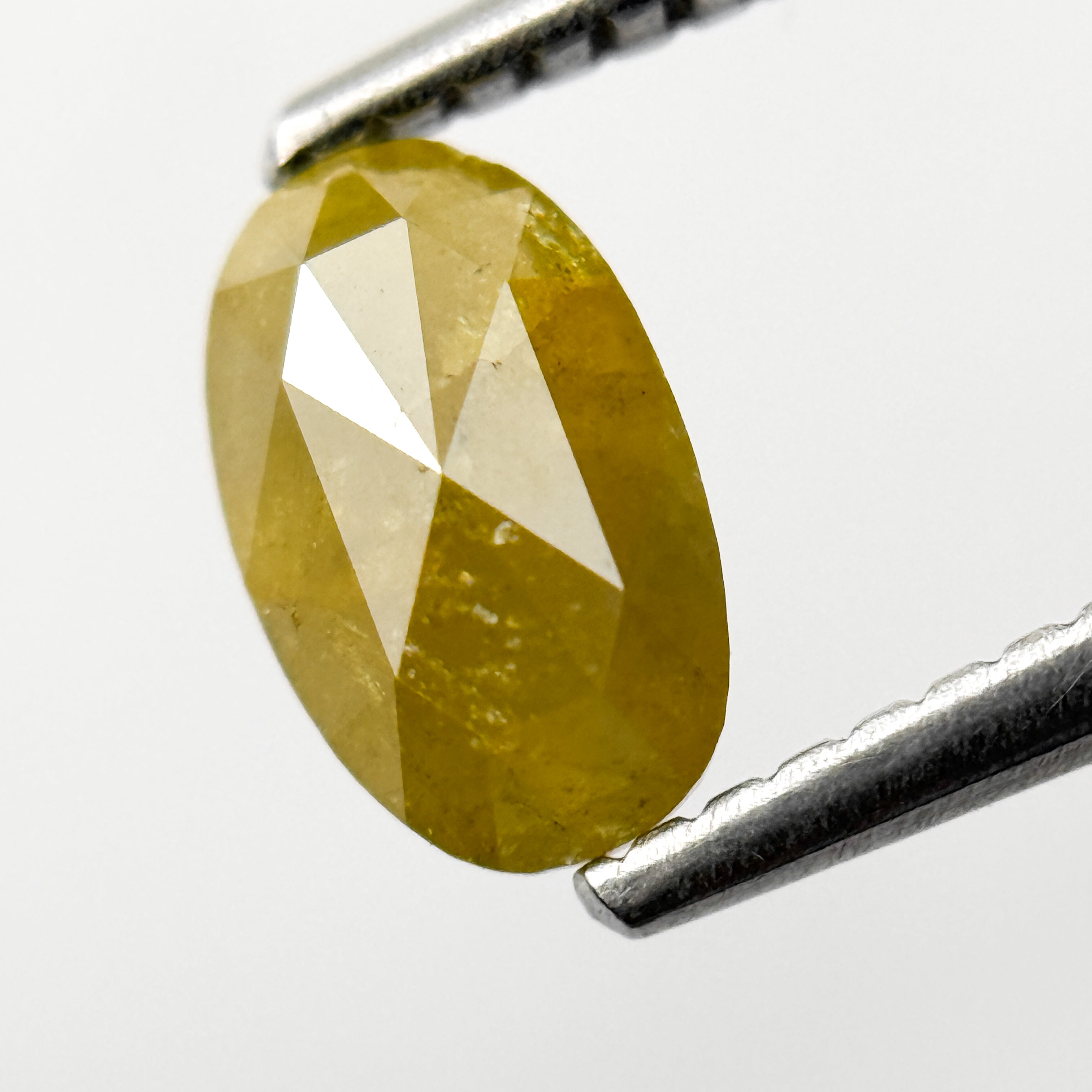 0.87 Ct Oval Rose Cut Yellow Natural Salt and Pepper Diamond
