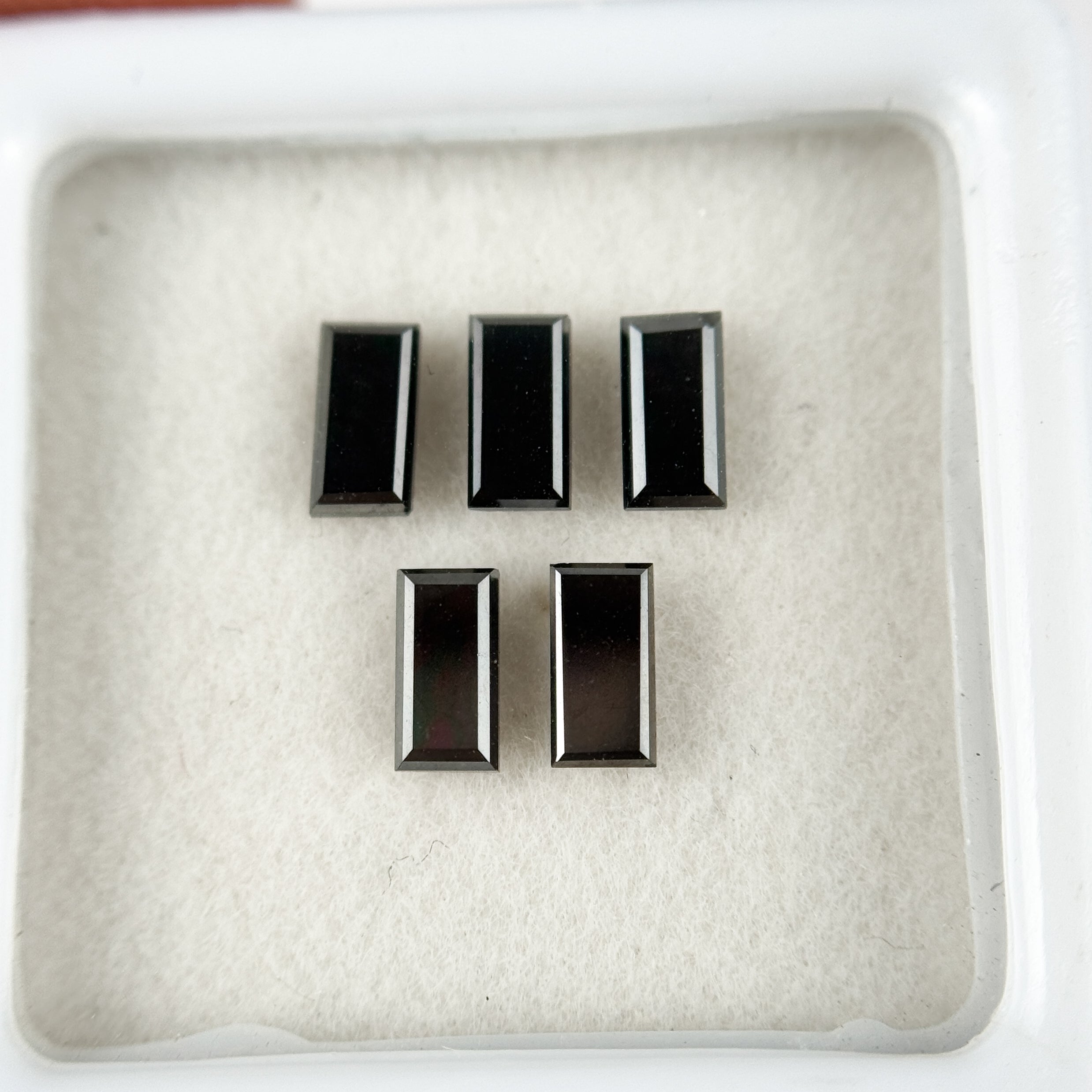 5 MM Ct Baguette Rose Cut Black Natural Fancy Diamond