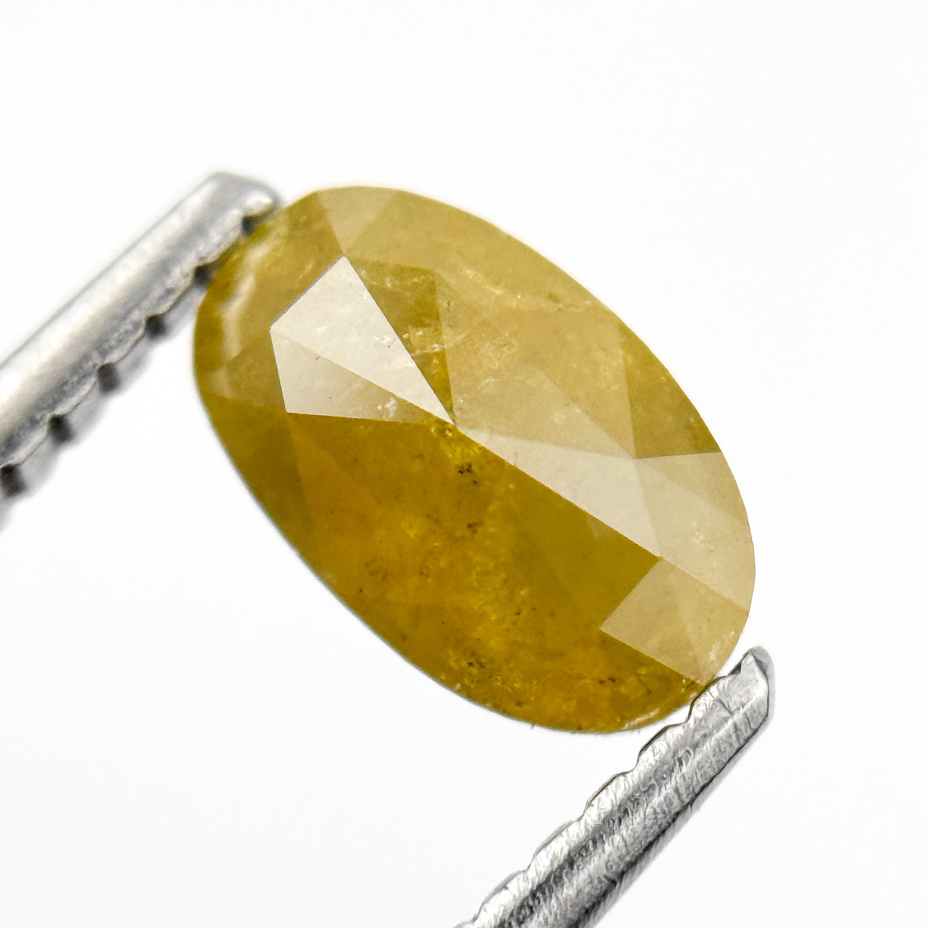 0.87 Ct Oval Rose Cut Yellow Natural Salt and Pepper Diamond