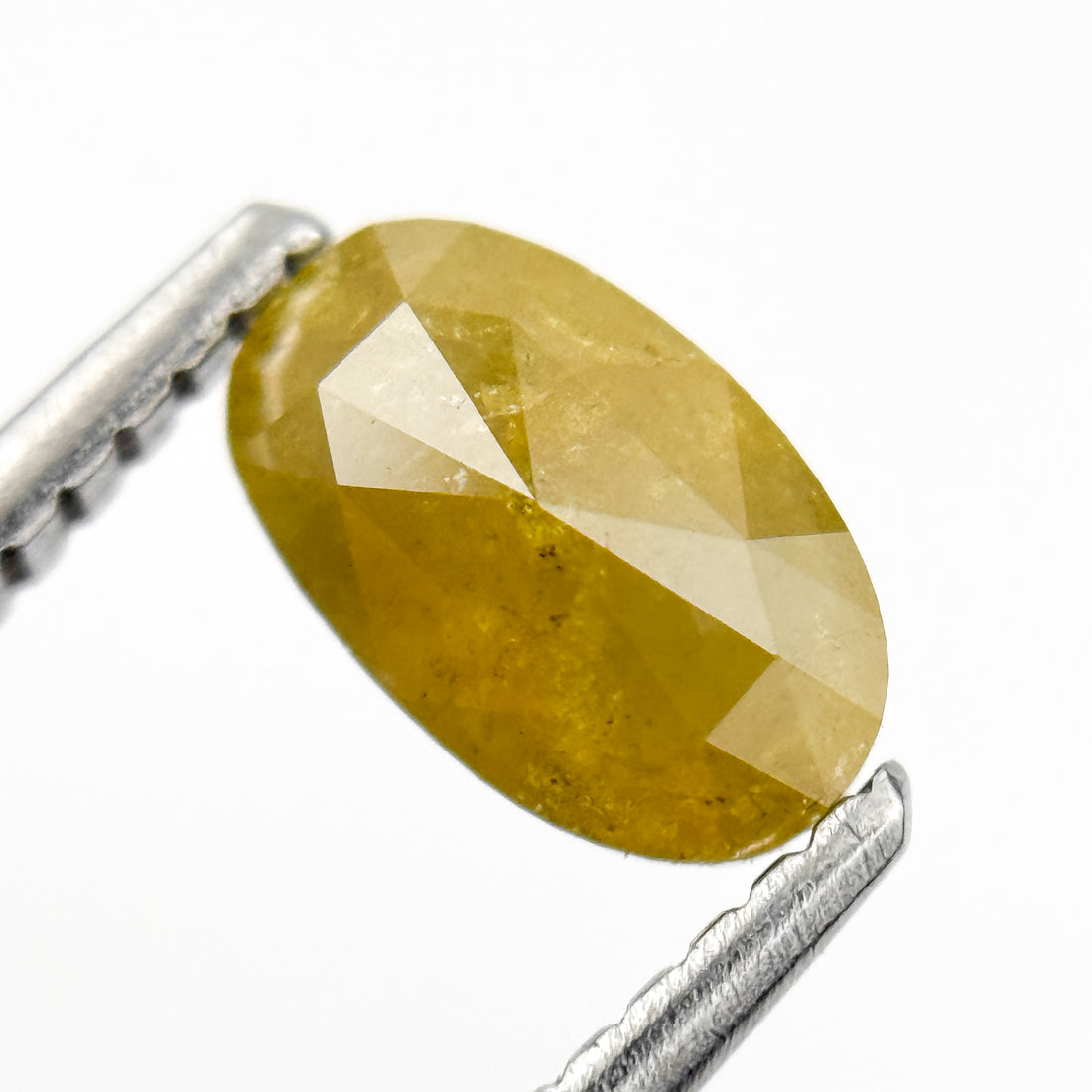 0.87 Ct Oval Rose Cut Yellow Natural Salt and Pepper Diamond