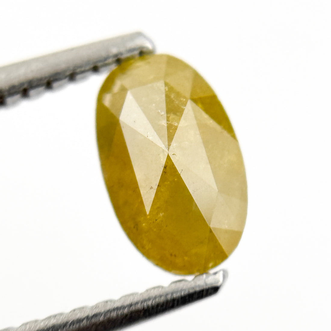 0.87 Ct Oval Rose Cut Yellow Natural Salt and Pepper Diamond