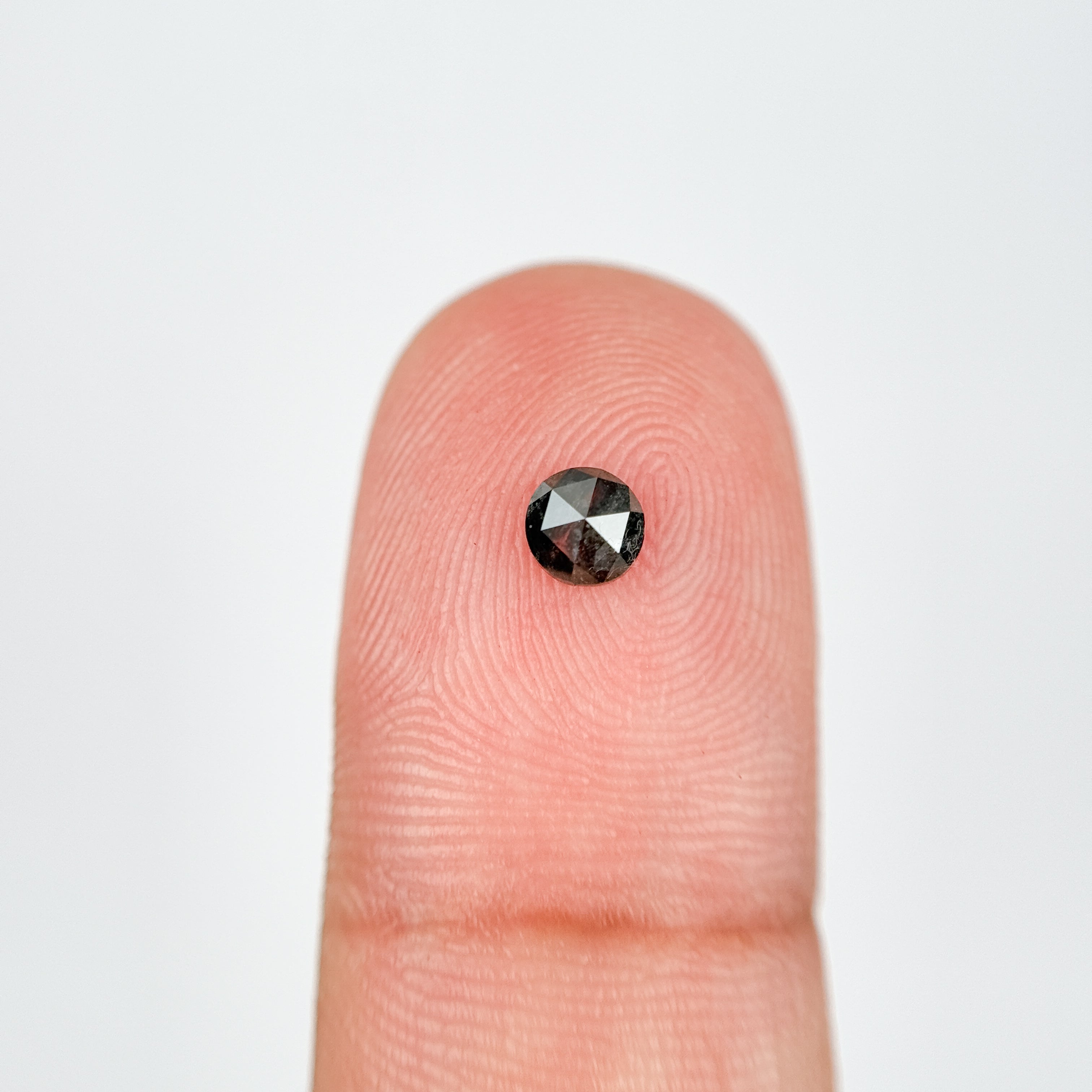 0.35 Ct Round Rose Cut Black Natural Salt and Pepper Diamond