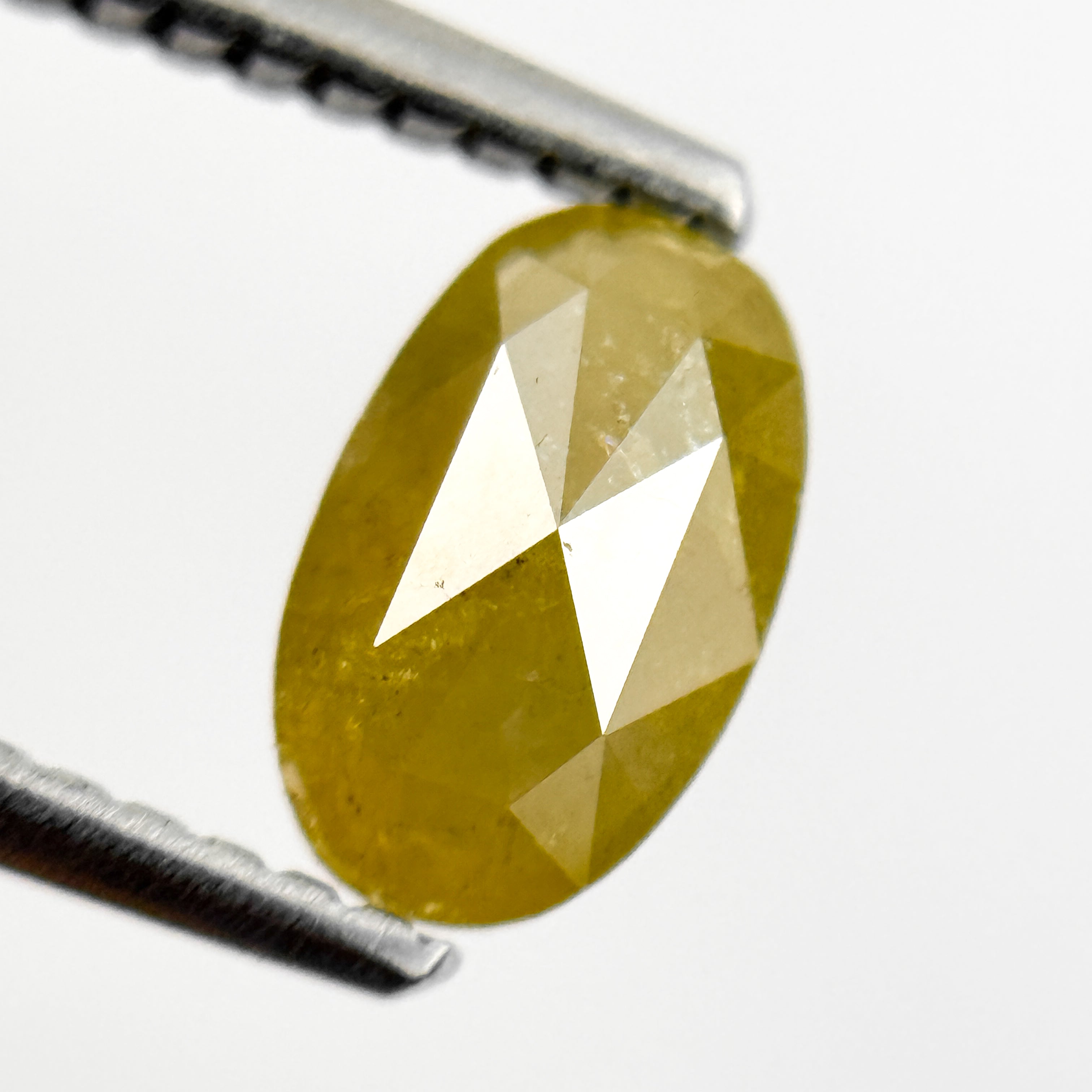 0.87 Ct Oval Rose Cut Yellow Natural Salt and Pepper Diamond
