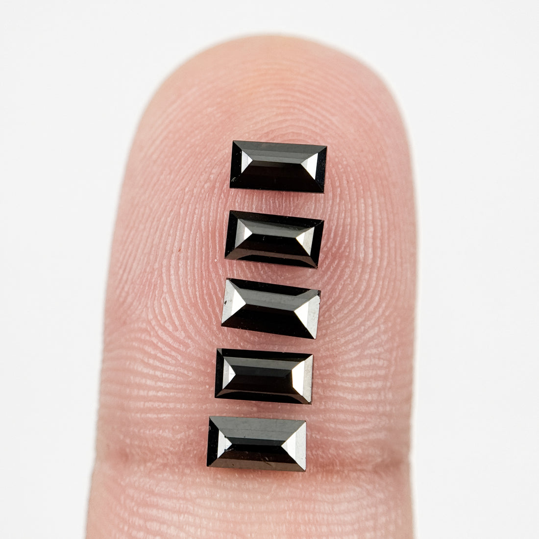 6 X 3 MM Baguette Rose Cut Black Natural Fancy Diamond