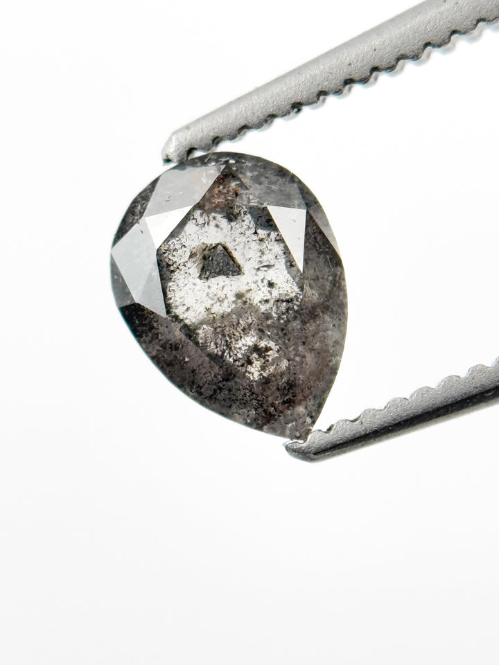 0.79 Ct Pear Rose Cut Grey Natural Minimalist Diamond