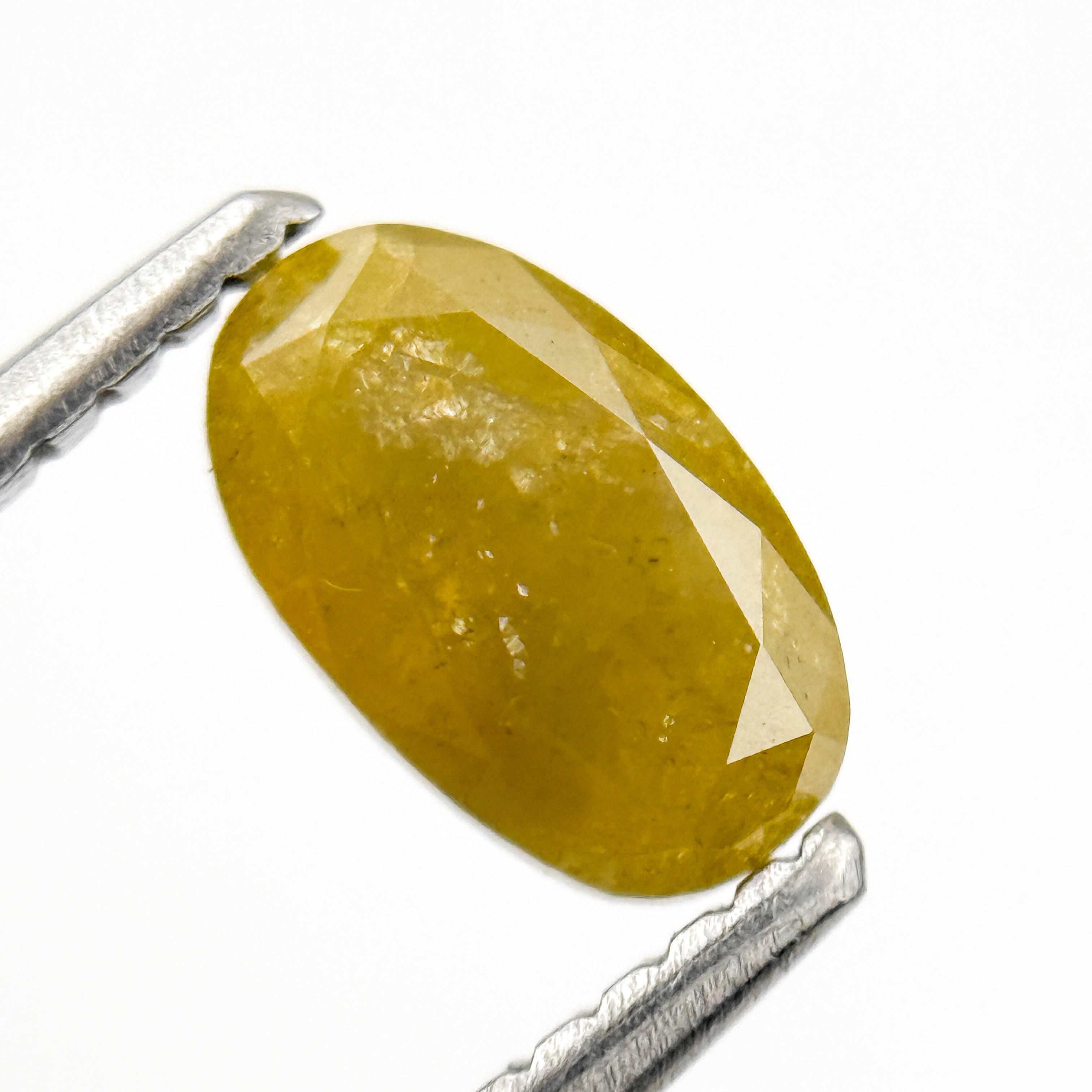 0.87 Ct Oval Rose Cut Yellow Natural Salt and Pepper Diamond