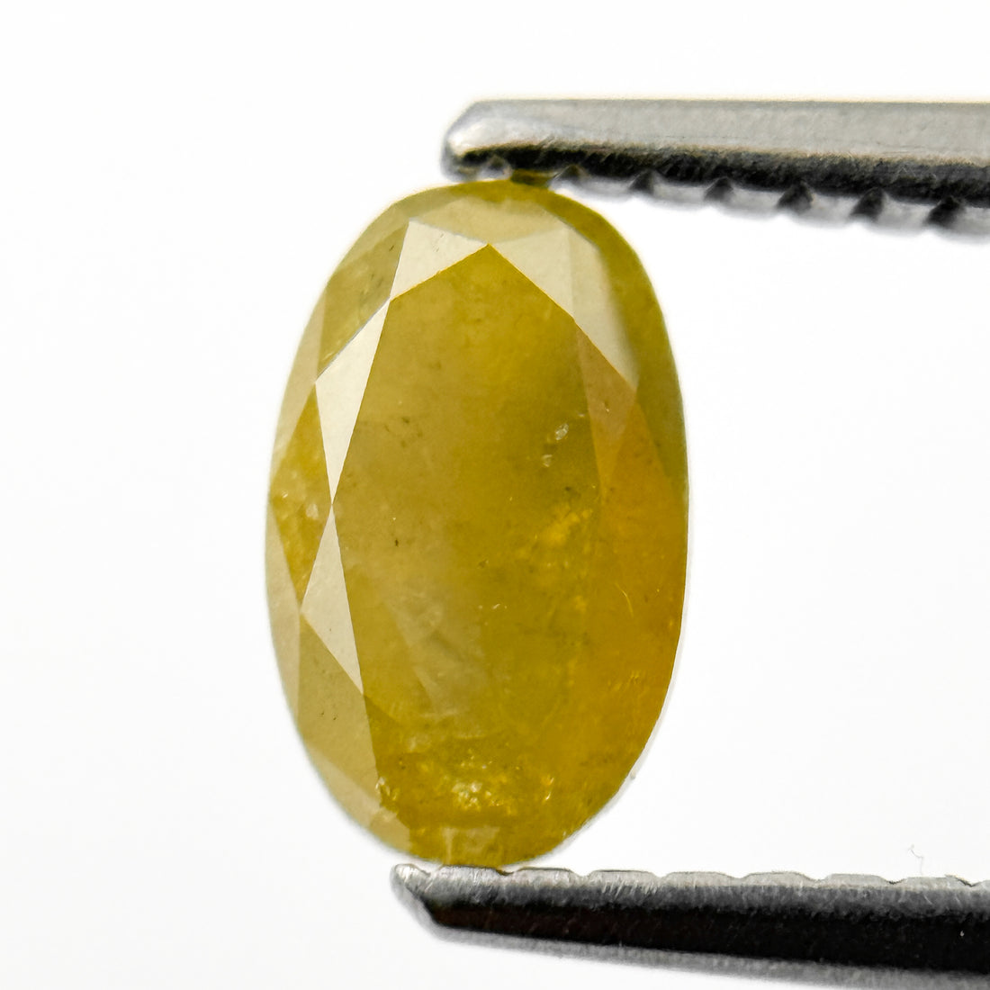 0.87 Ct Oval Rose Cut Yellow Natural Salt and Pepper Diamond