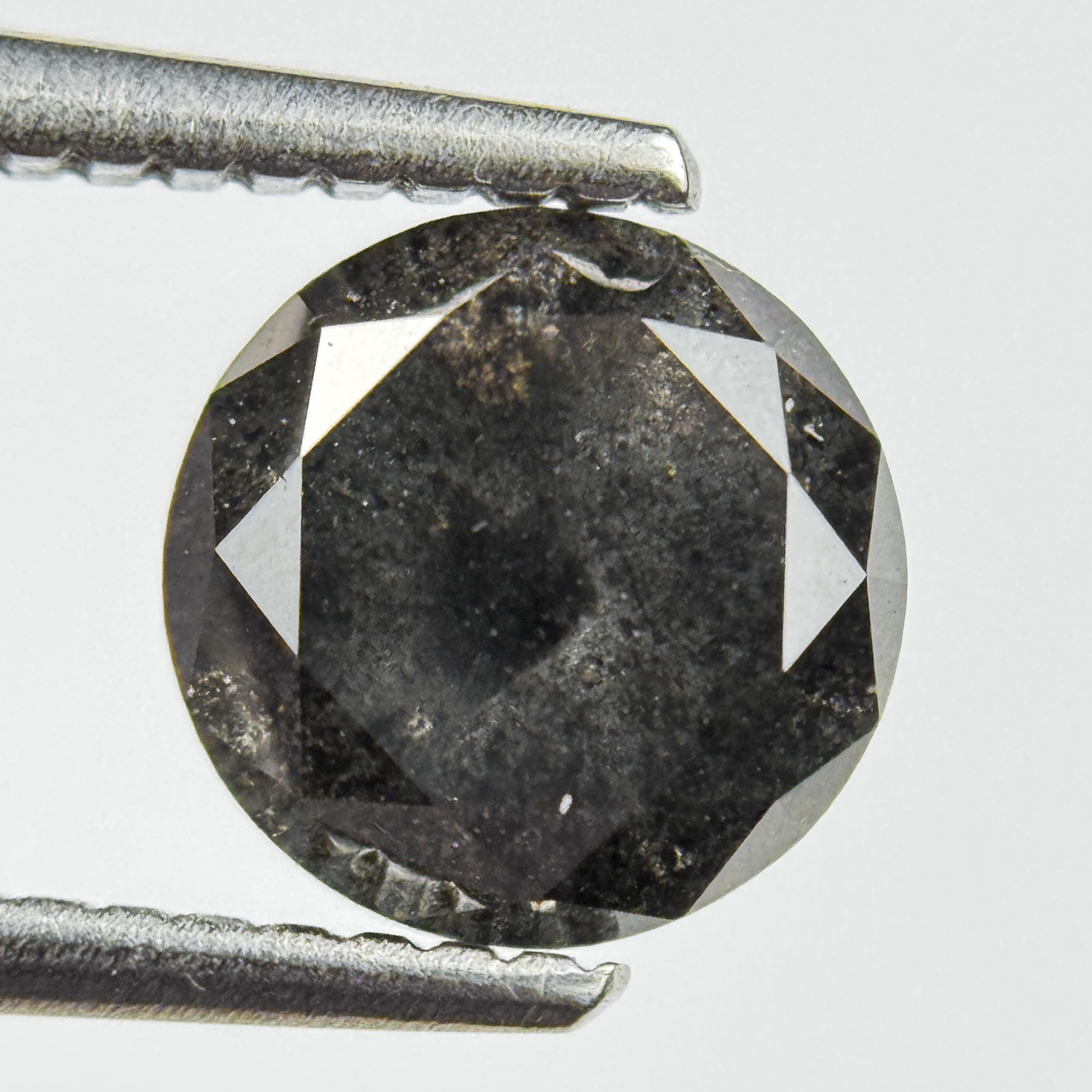 1.77 Ct Round Brilliant Cut Grey Natural Salt and Pepper Diamond