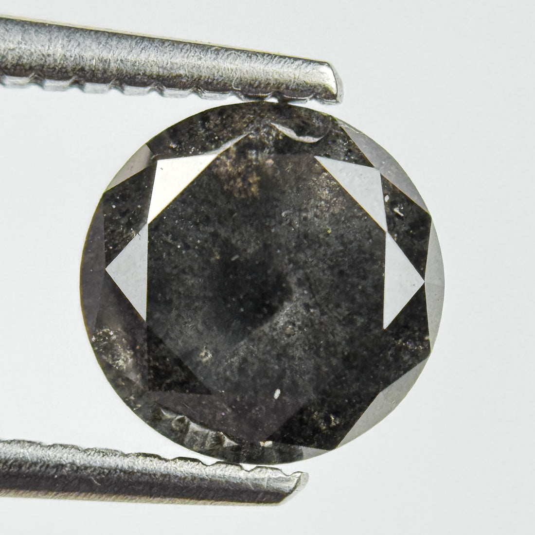 1.77 Ct Round Brilliant Cut Grey Natural Salt and Pepper Diamond