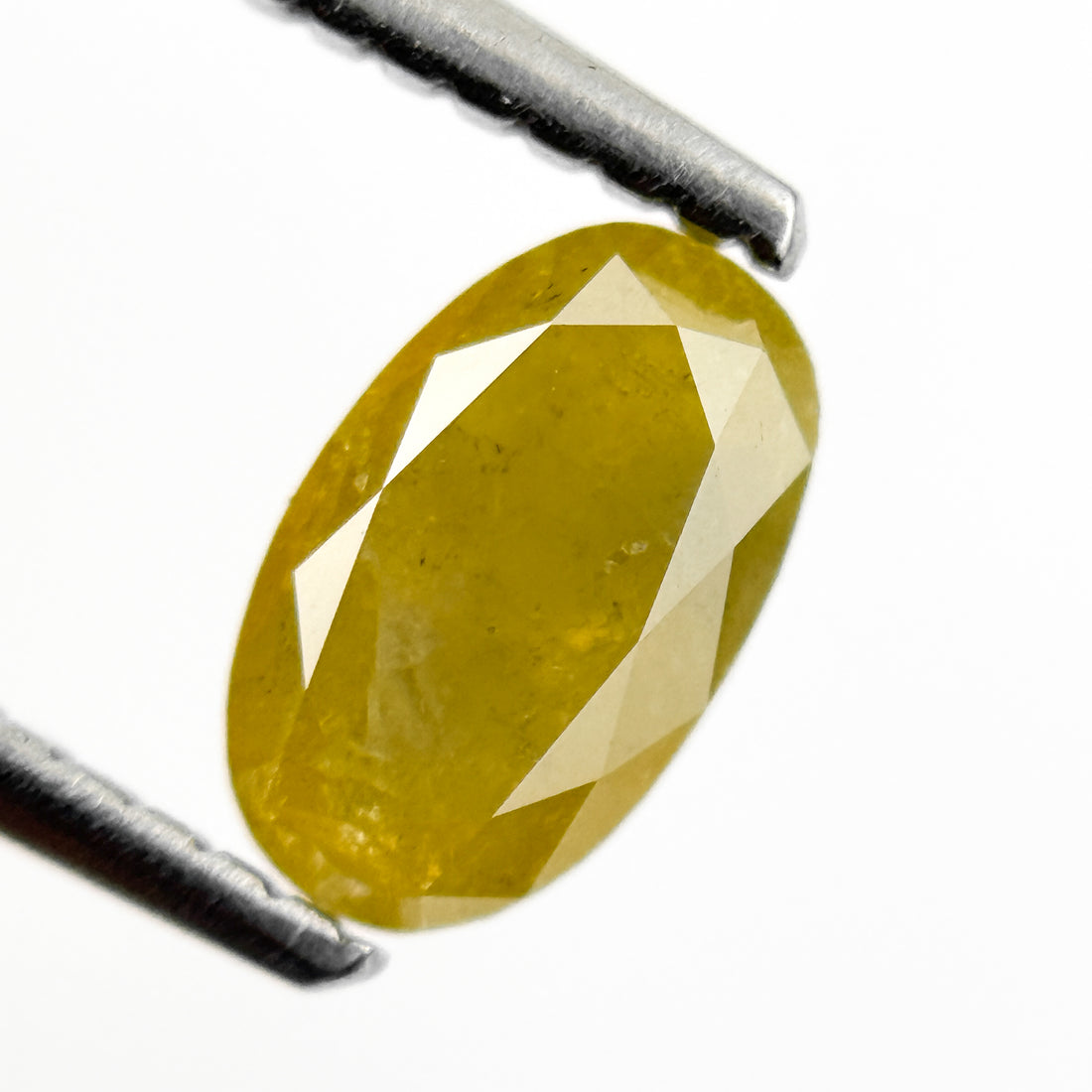 0.87 Ct Oval Rose Cut Yellow Natural Salt and Pepper Diamond