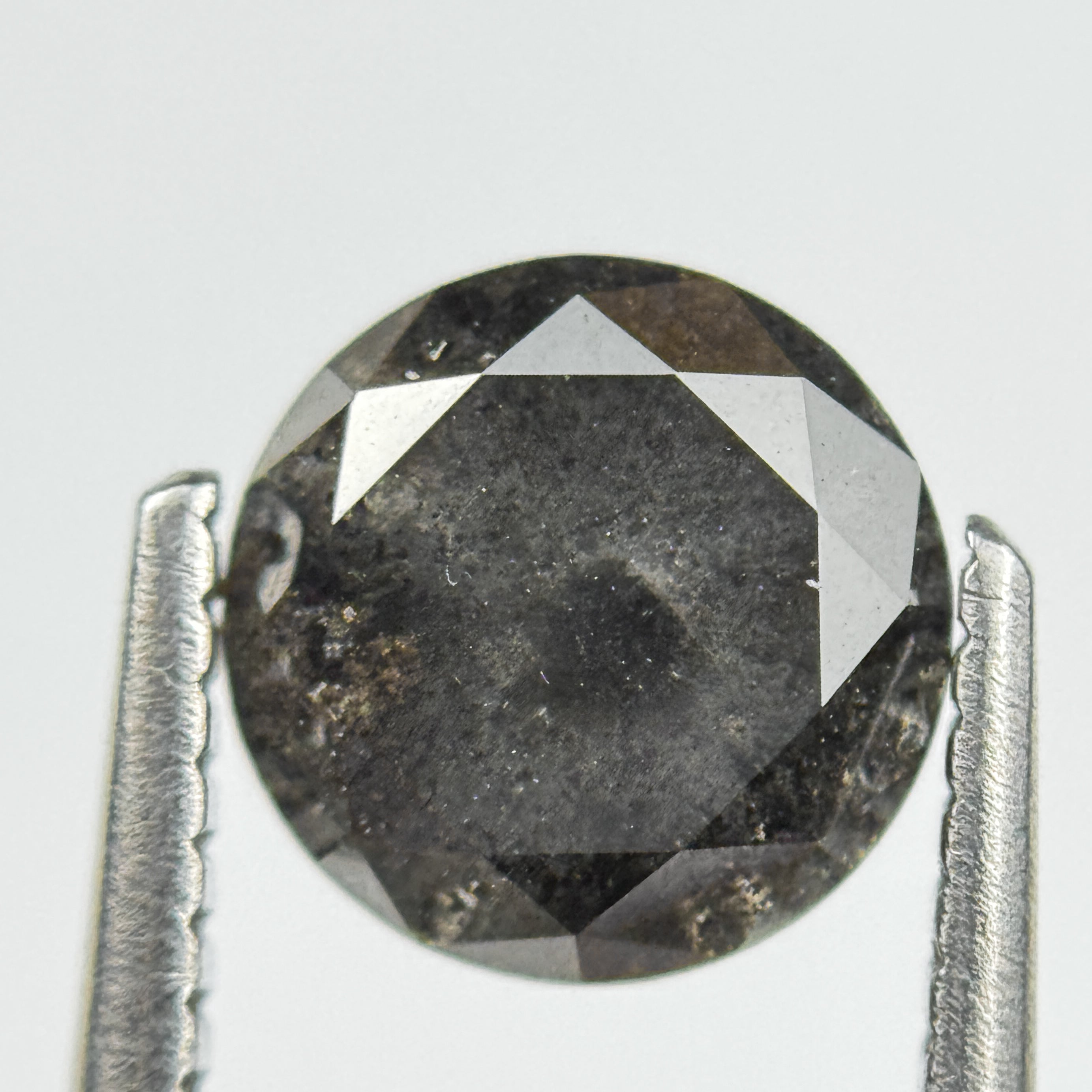 1.77 Ct Round Brilliant Cut Grey Natural Salt and Pepper Diamond