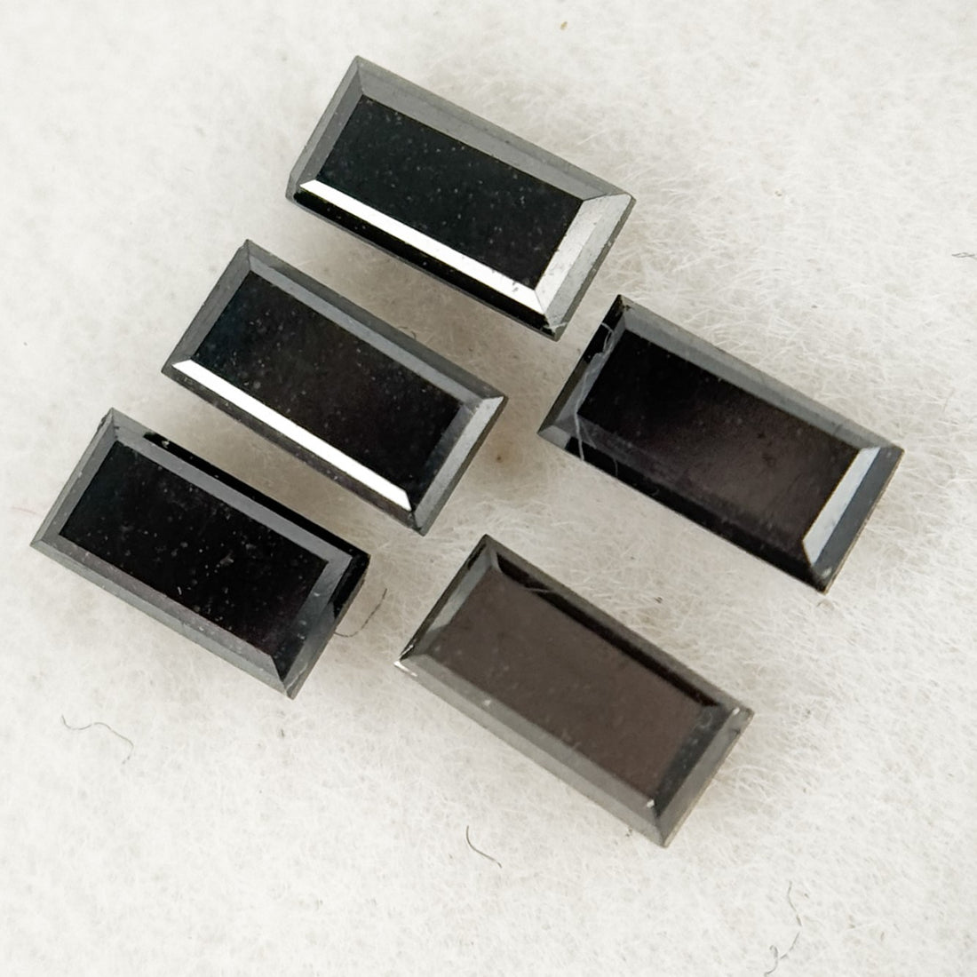 4 MM Baguette Rose Cut Black Natural Fancy Diamond