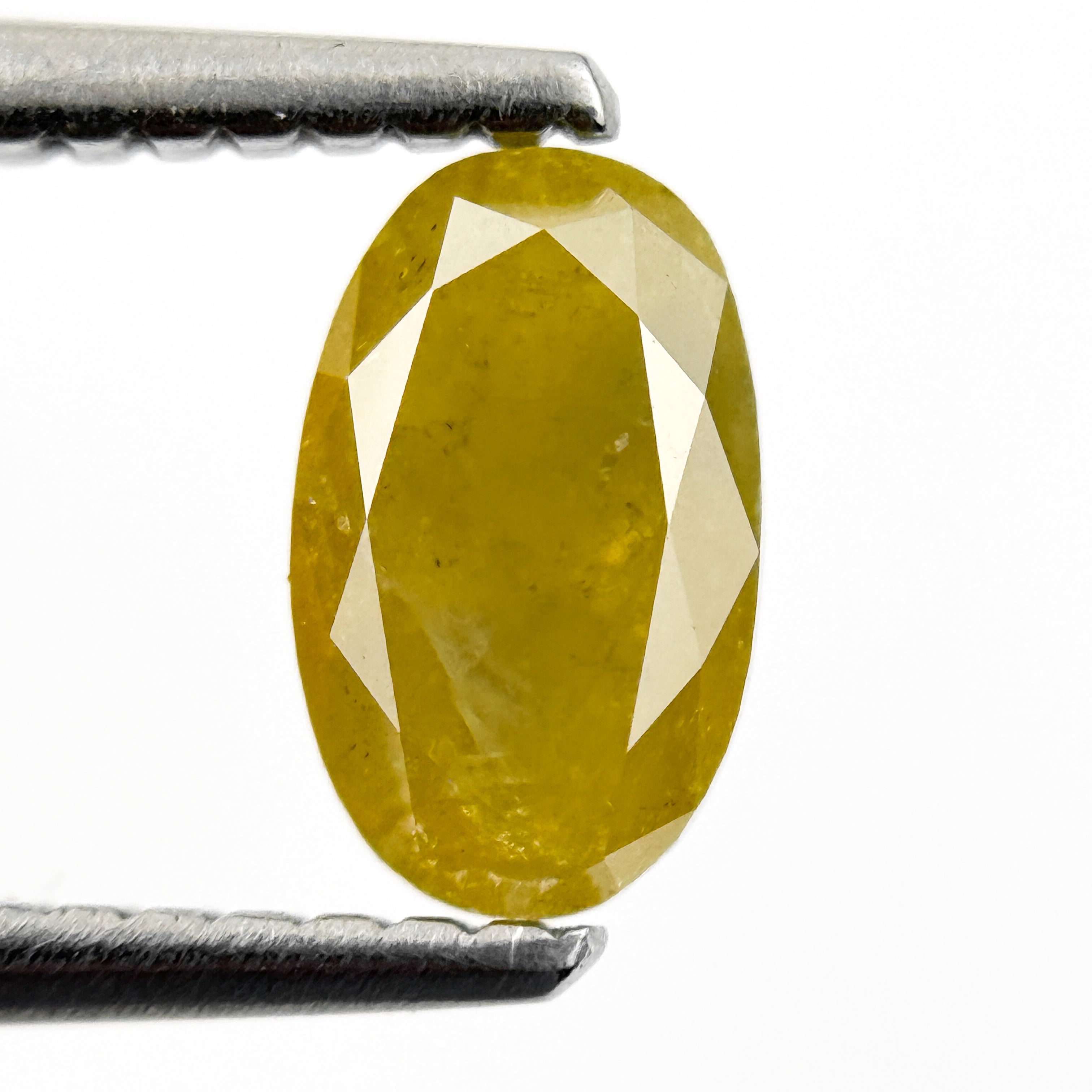 0.87 Ct Oval Rose Cut Yellow Natural Salt and Pepper Diamond