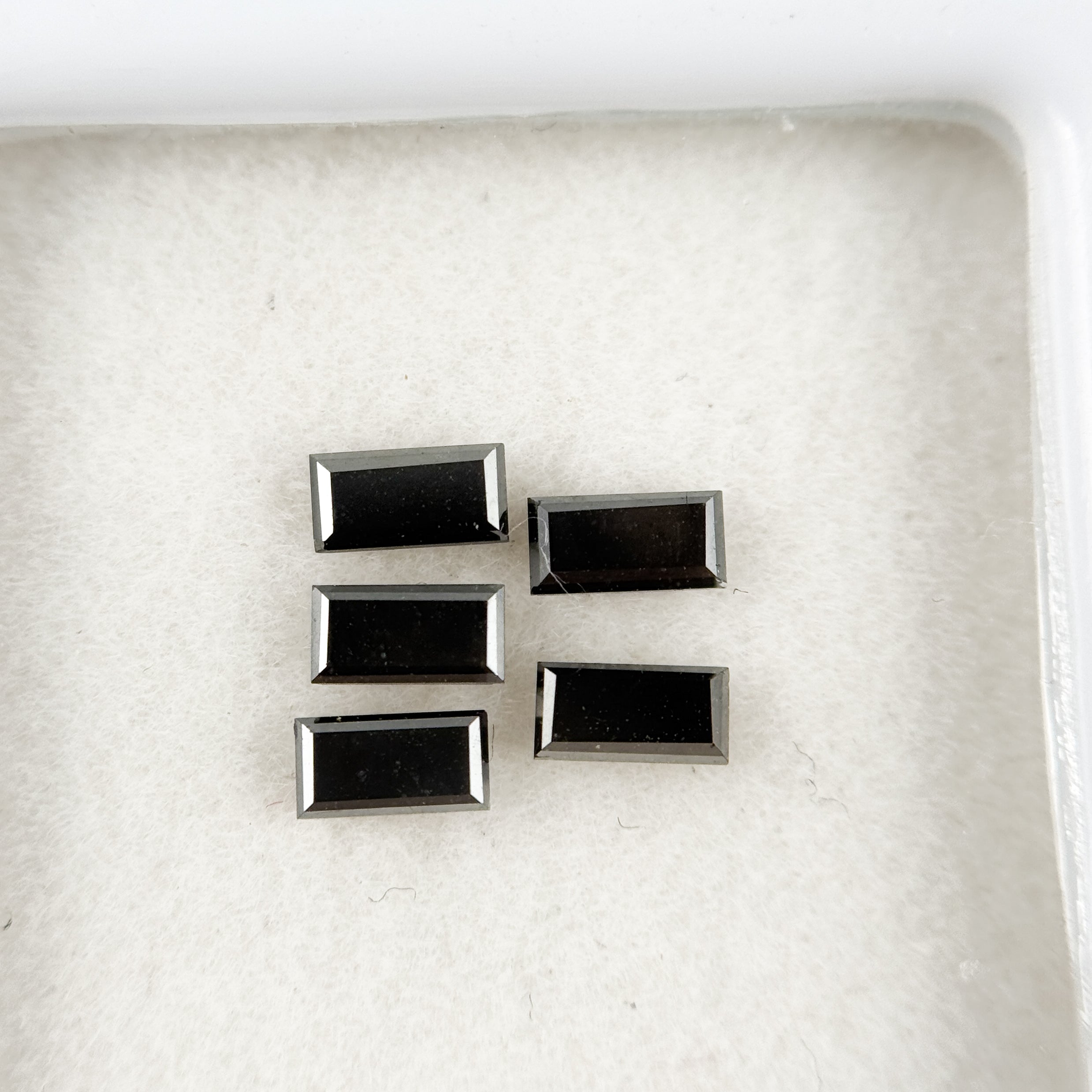 6 X 3 MM Baguette Rose Cut Black Natural Fancy Diamond