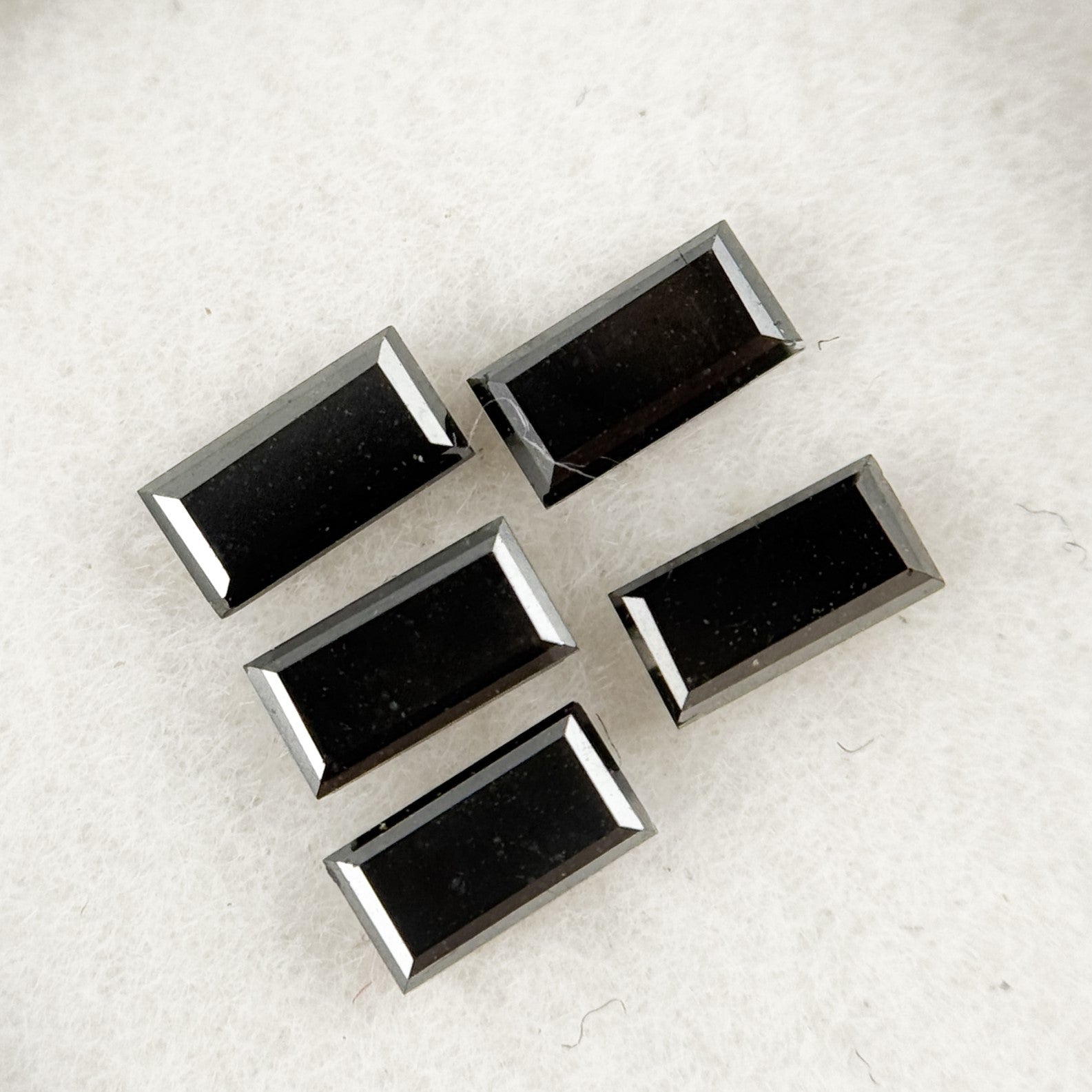 4 MM Baguette Rose Cut Black Natural Fancy Diamond