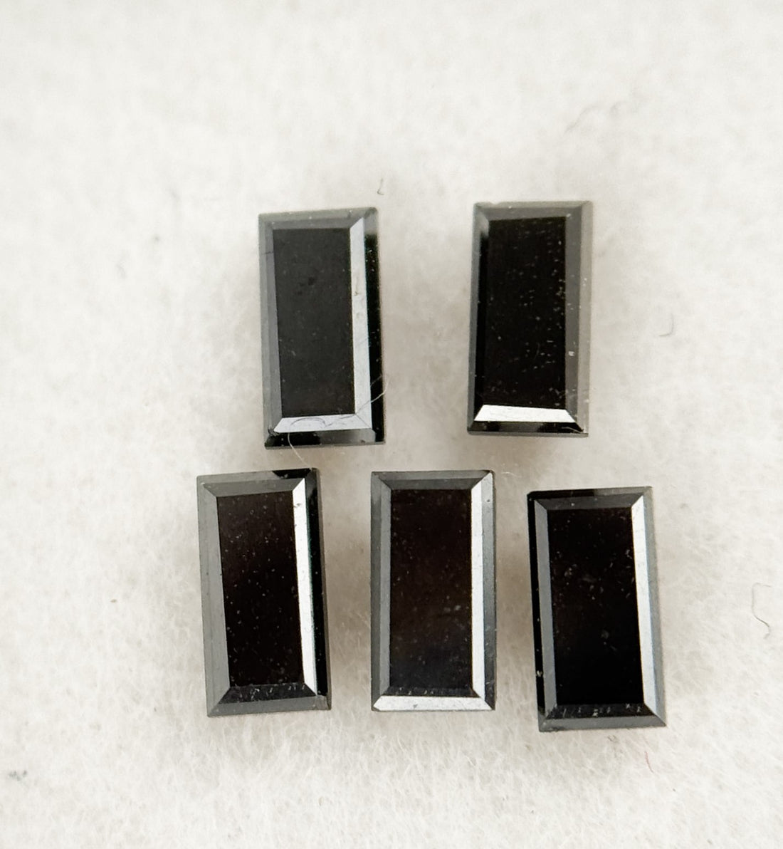 4 MM Baguette Rose Cut Black Natural Fancy Diamond
