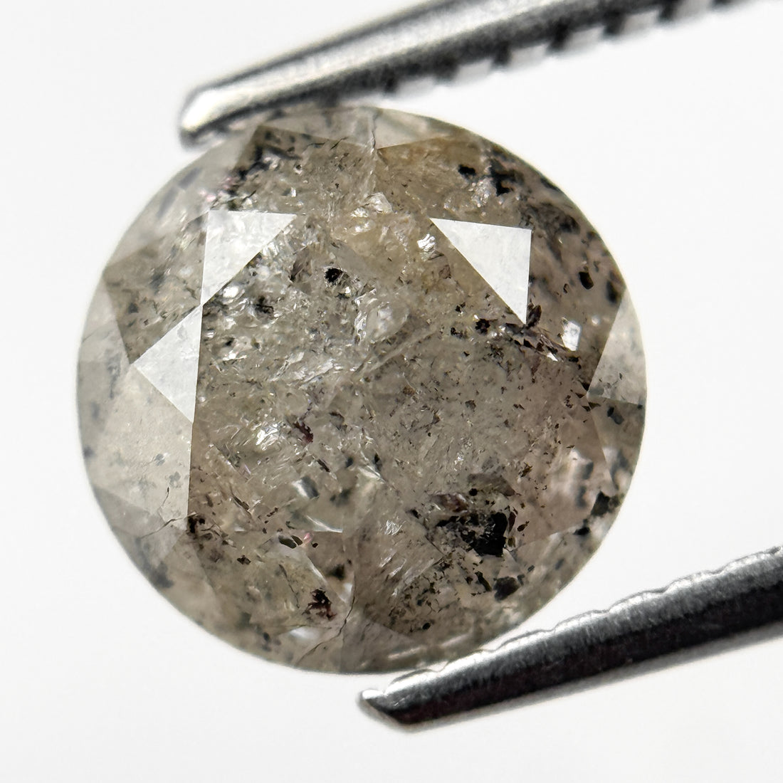 2.08 Ct Round Brilliant Cut Grey Natural Salt and Pepper Diamond