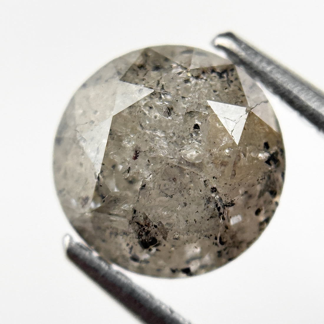 2.08 Ct Round Brilliant Cut Grey Natural Salt and Pepper Diamond