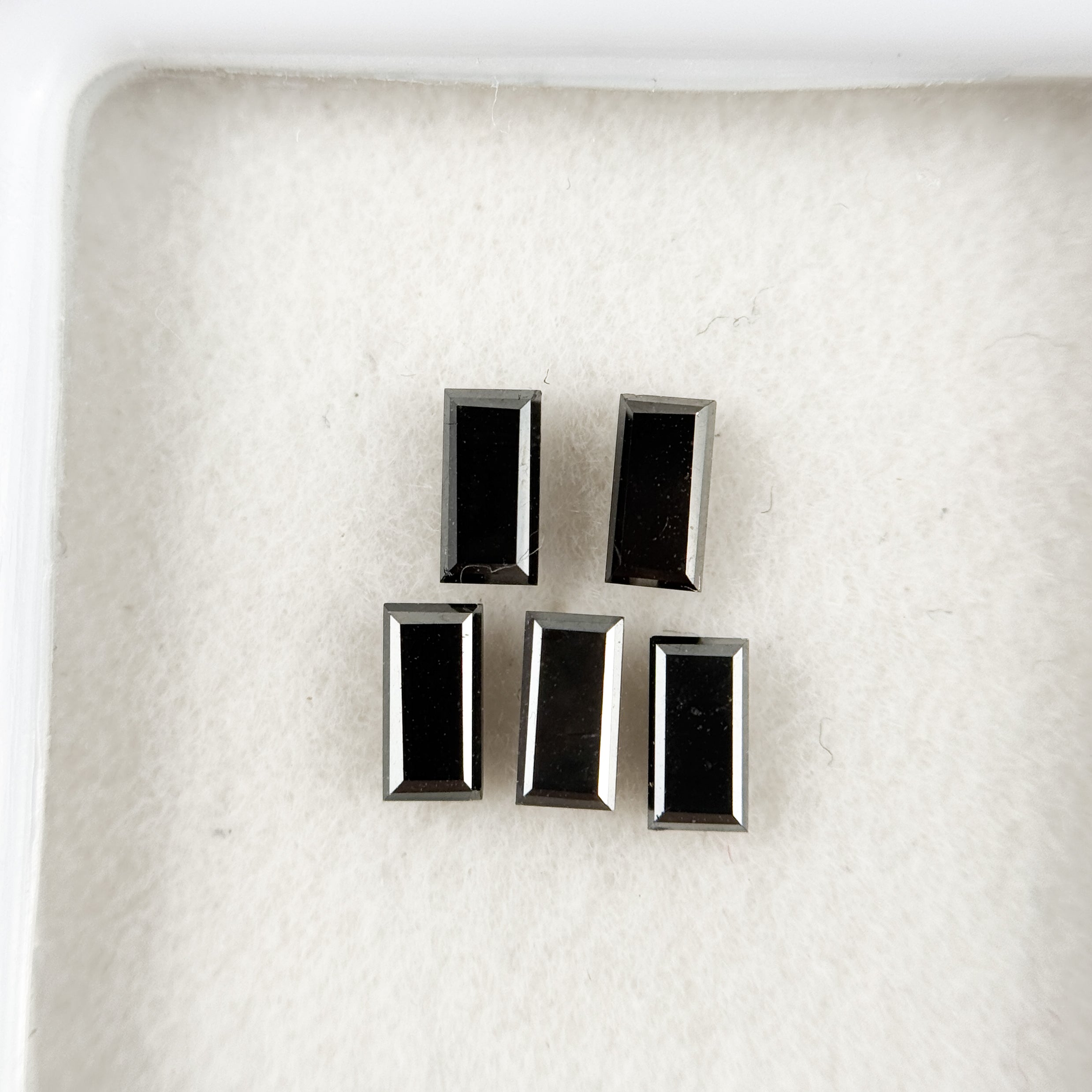 4 MM Baguette Rose Cut Black Natural Fancy Diamond