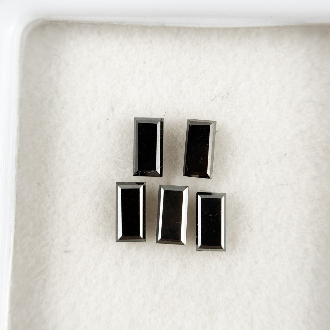 4 MM Baguette Rose Cut Black Natural Fancy Diamond
