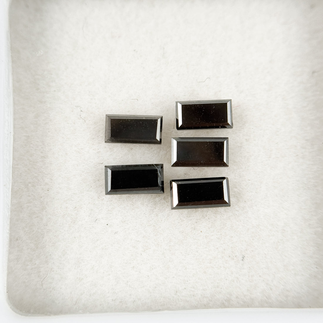 6 X 3 MM Baguette Rose Cut Black Natural Fancy Diamond
