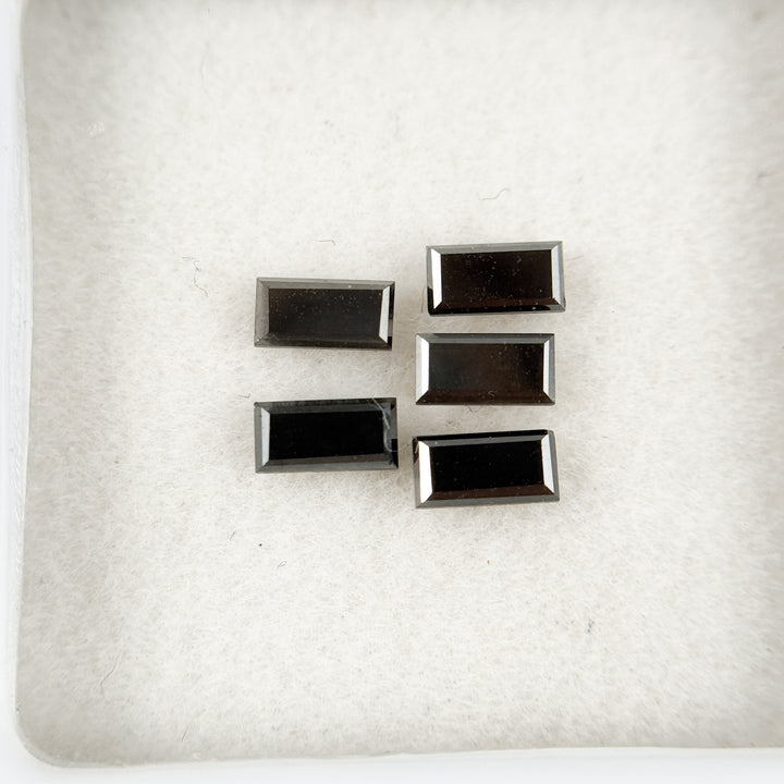 6 X 3 MM Baguette Rose Cut Black Natural Fancy Diamond
